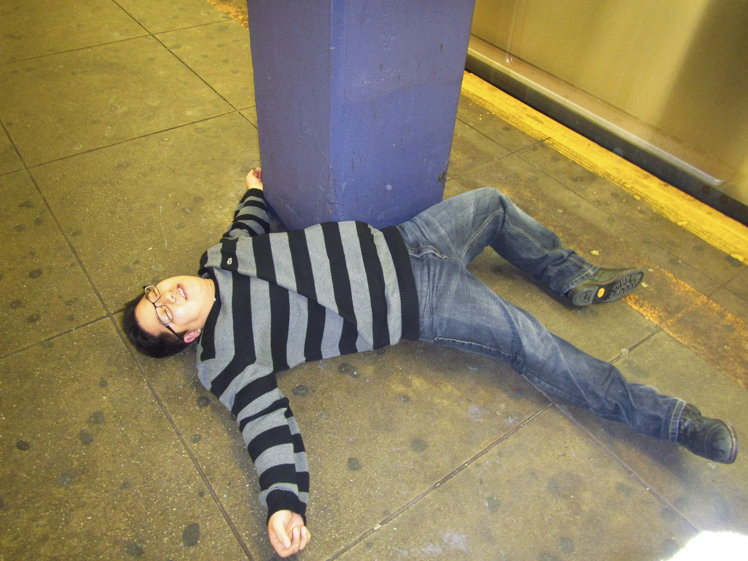 Drunk Passed Out Asian Train Station Streets.JPG