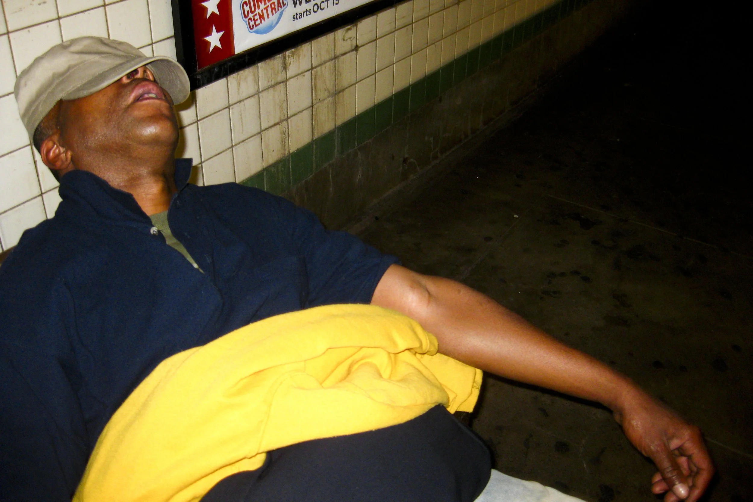 Sleeping Guy In Train Station October 2008.JPG