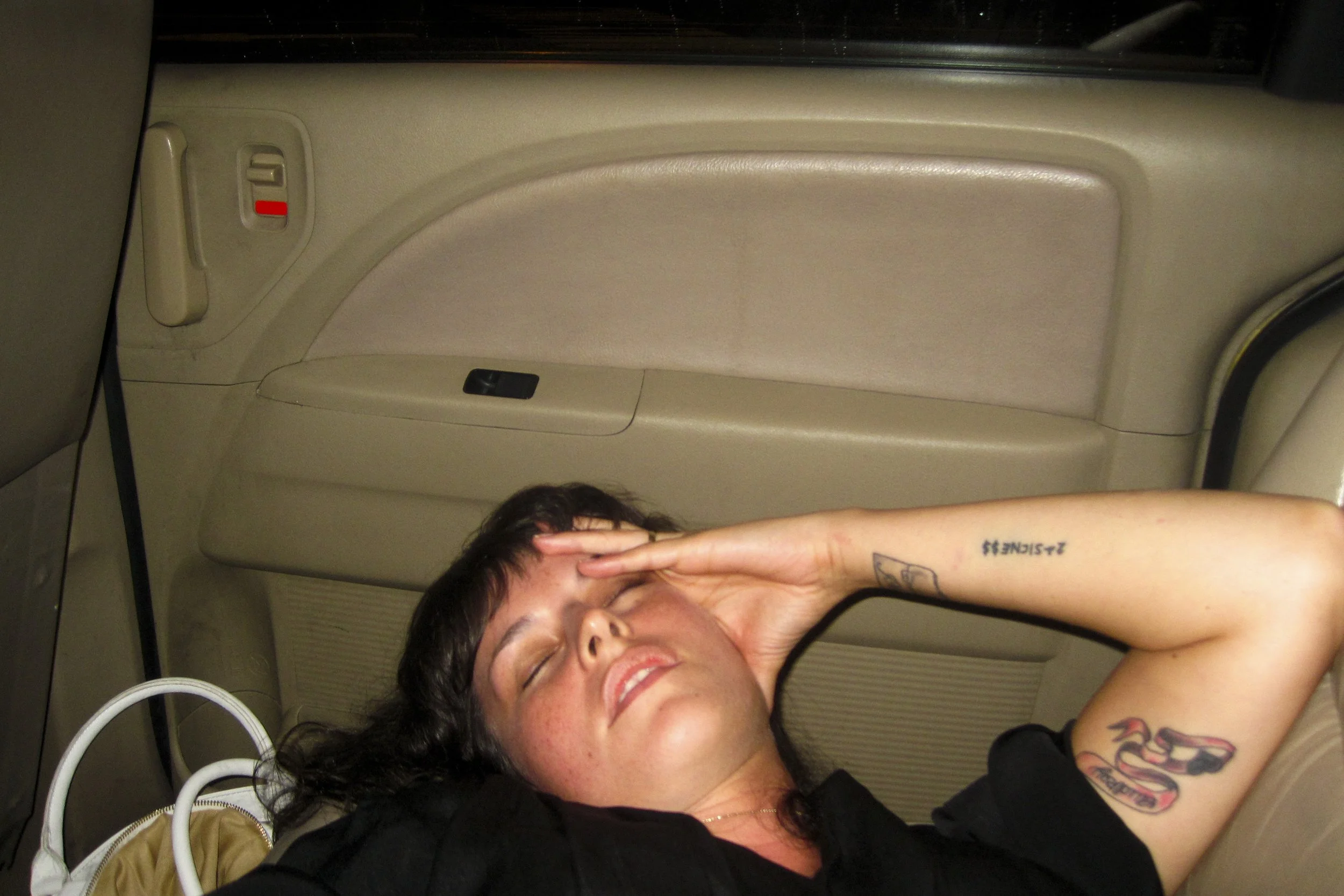 Sway August 29 2009; Jessica Passed Out In Cab.JPG