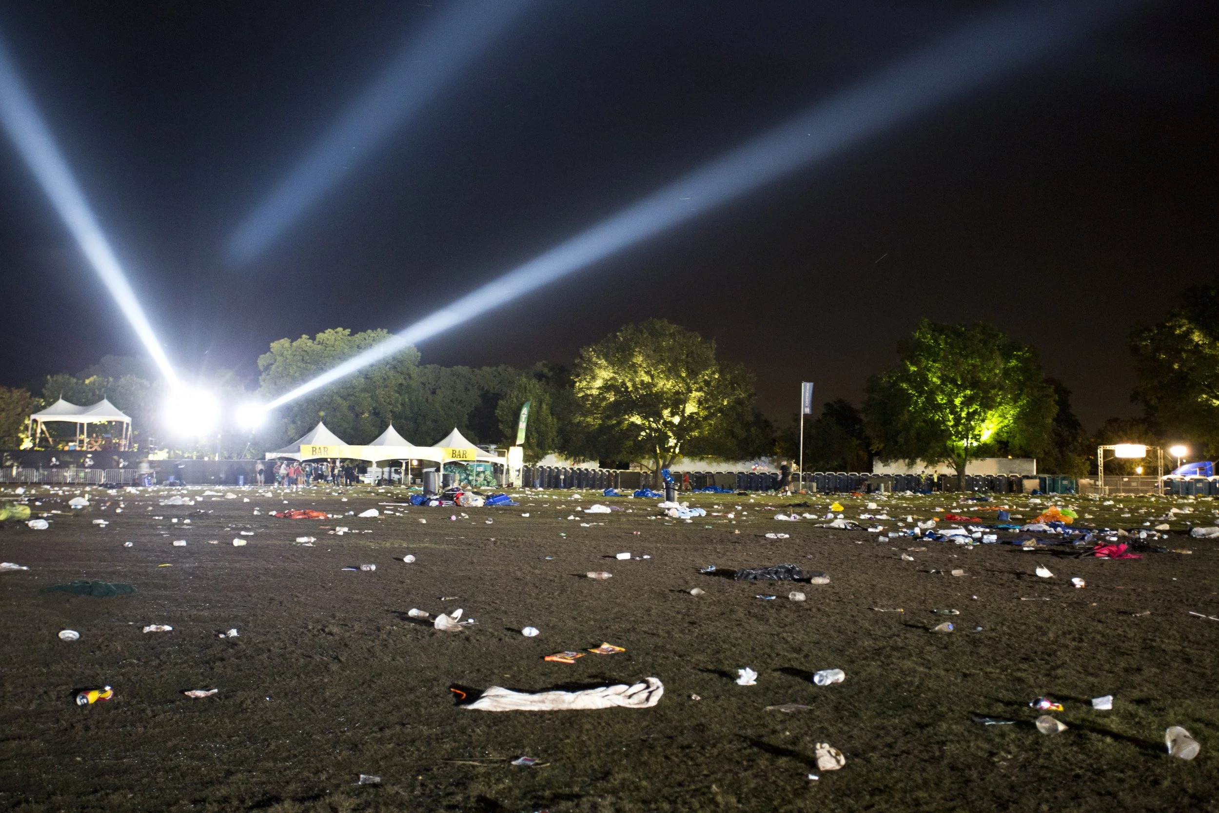 Austin City Limits; Empty Field Lights Garbage 1.jpg