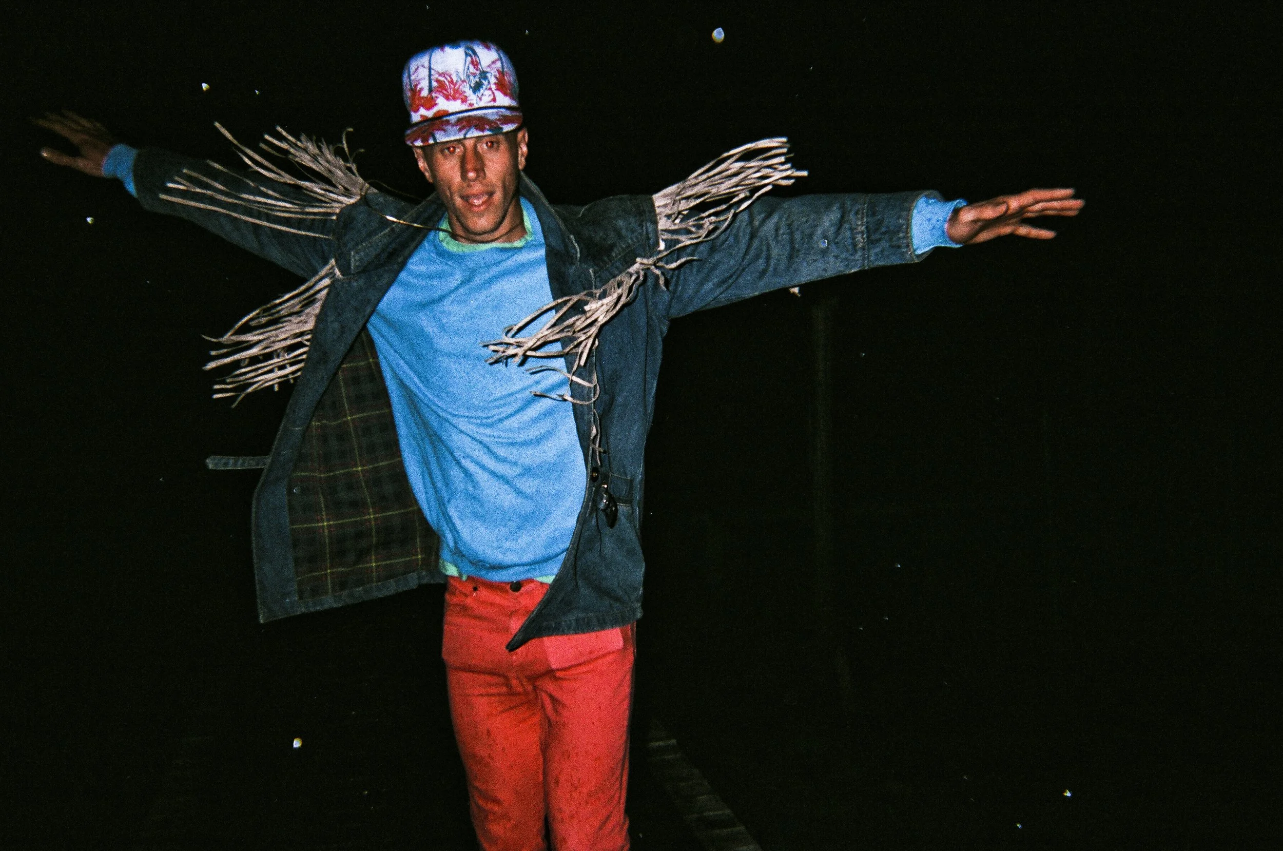 Fire Island Pines May 10th & 11th 2014 5; Matt Boardwalk Rain Fringe Jacket Negative Scans Photo by Vito Fun.JPG