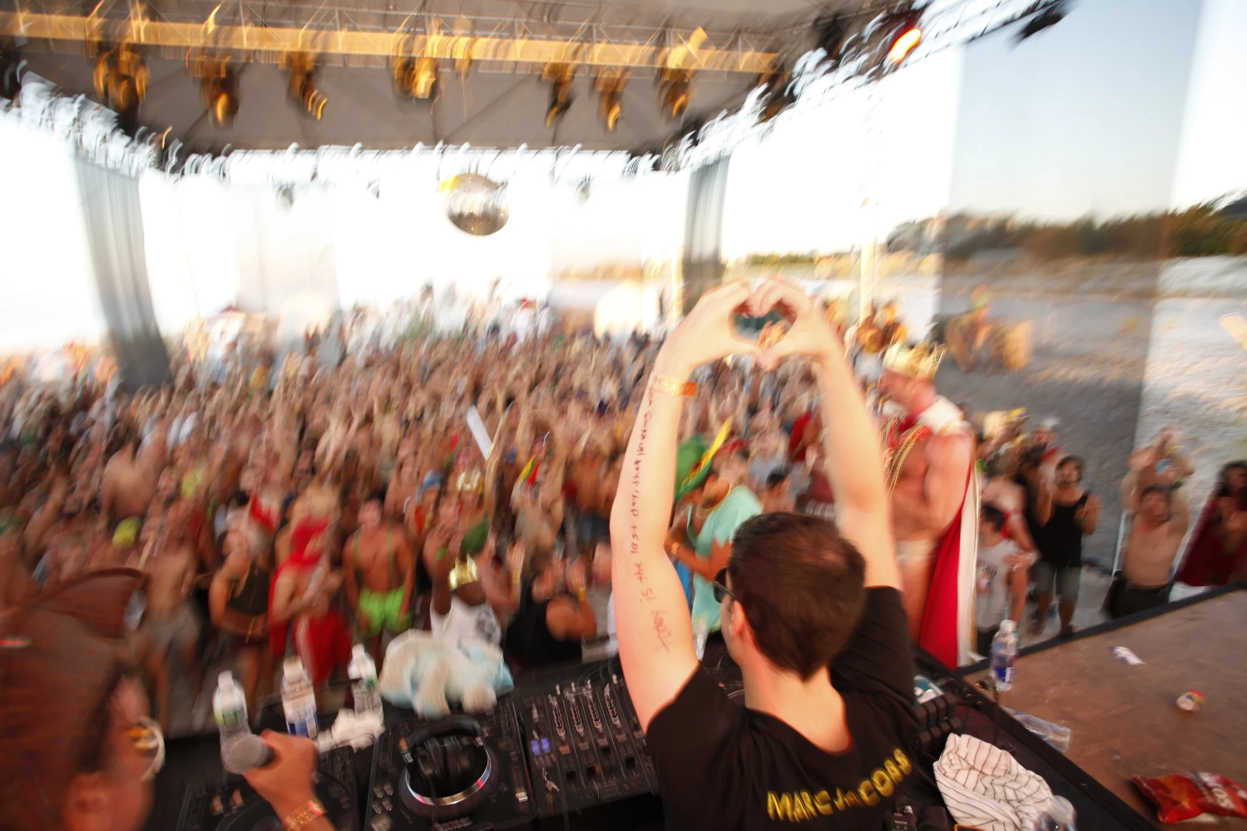 Fire Island Pines Party Weekend 2011; Stage Joe Spinning Applause 2 Photo by Vito Fun.JPG
