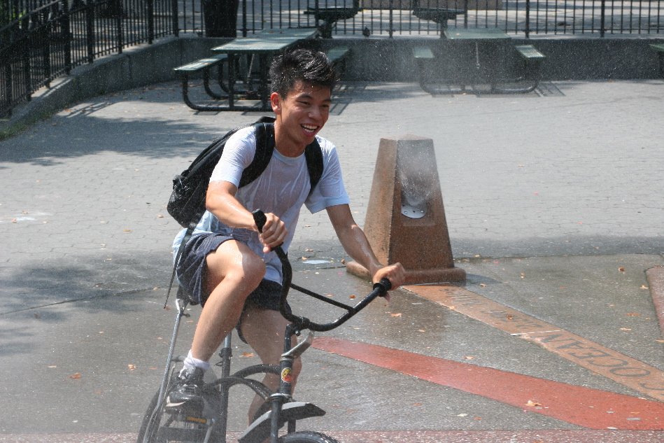 Bike Ride With Clem July 27th, 2005; Clem Sprinkler 1.jpg