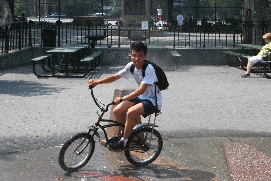 Bike Ride With Clem July 27th, 2005; Clem Sprinkler 2.jpg