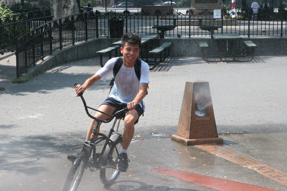 Bike Ride With Clem July 27th, 2005; Clem Sprinkler 3.jpg