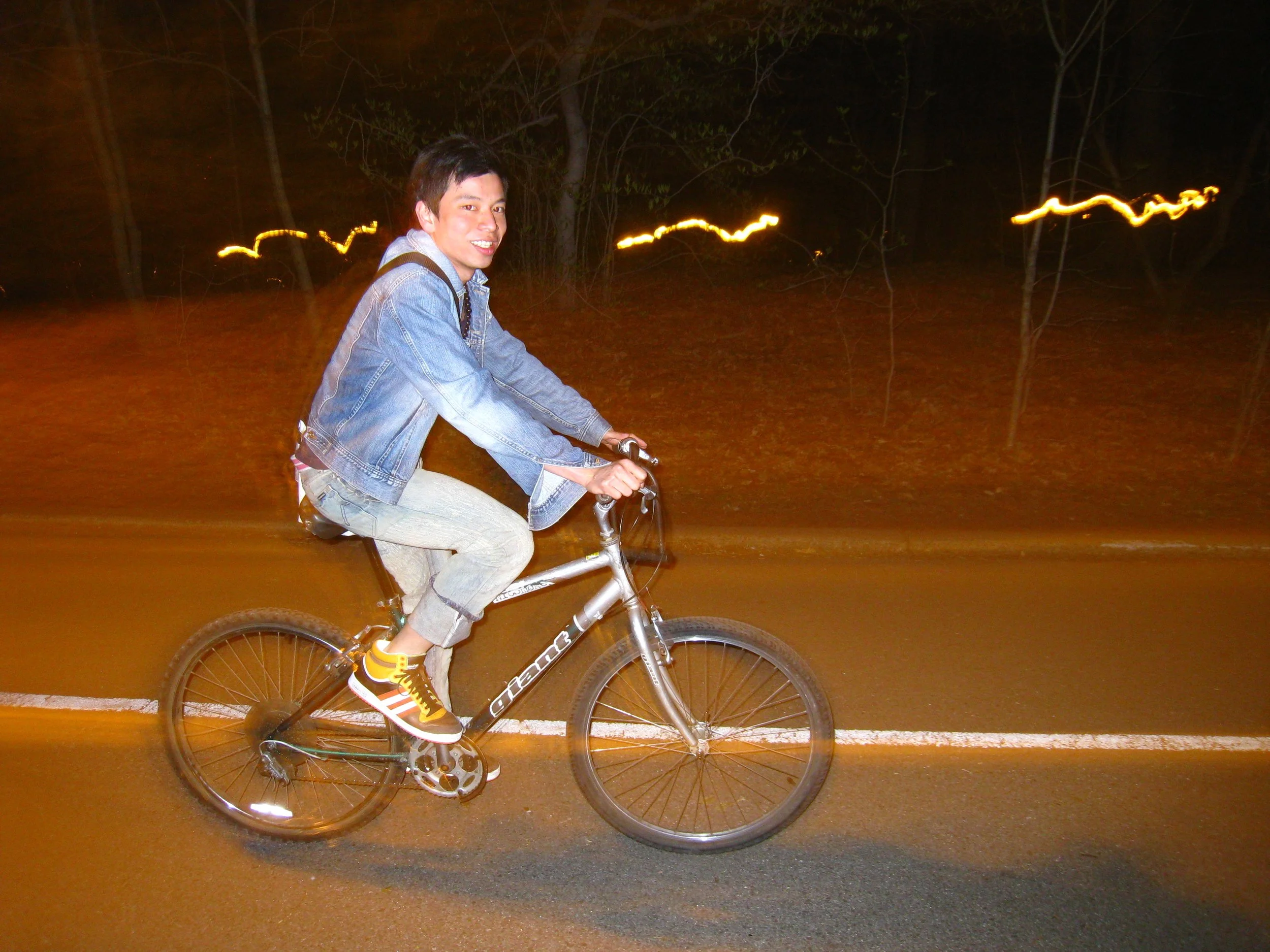 Clem Biking At Night 2.JPG