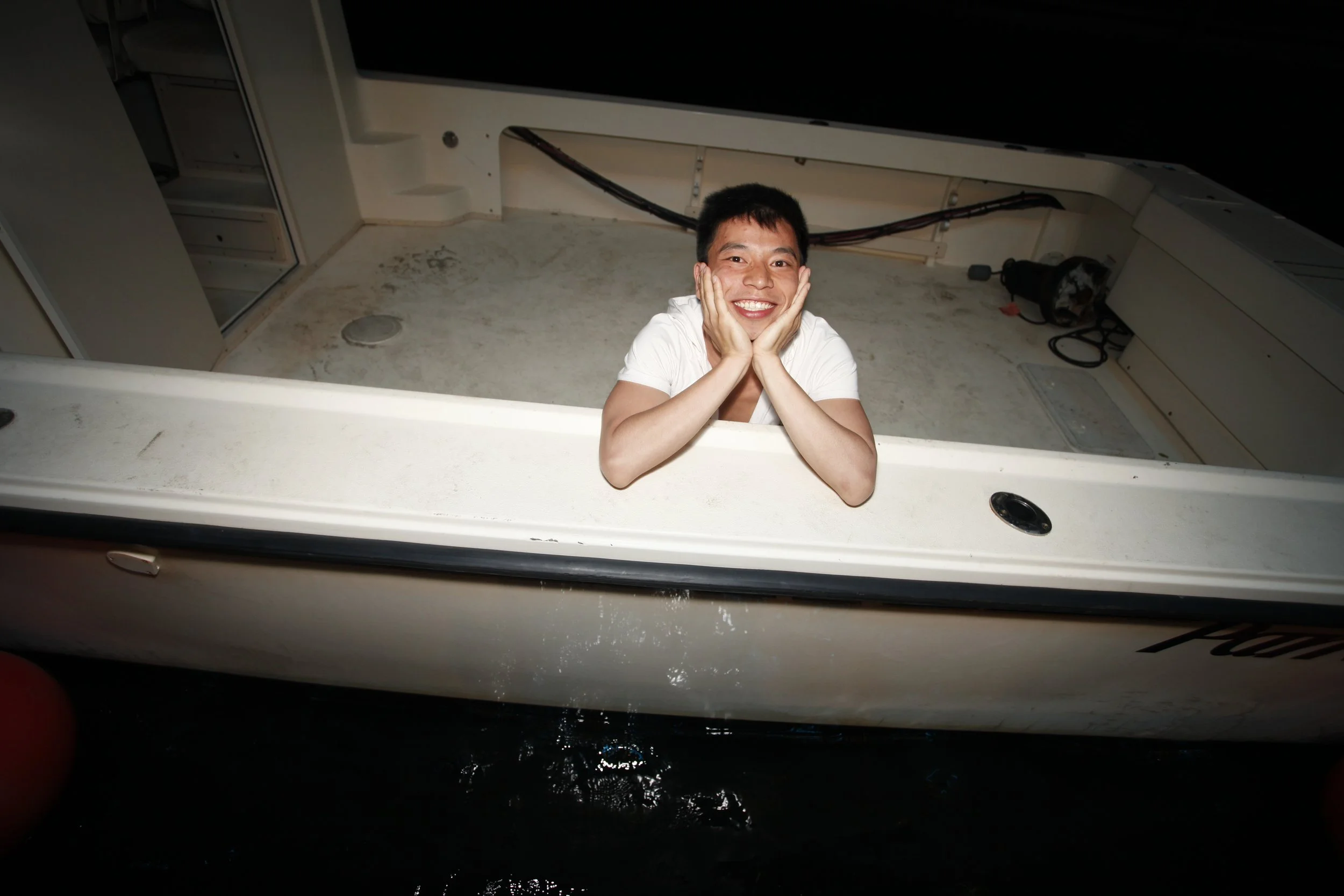 Fire Island Pines Independence Day Weekend; Clem Boat.JPG