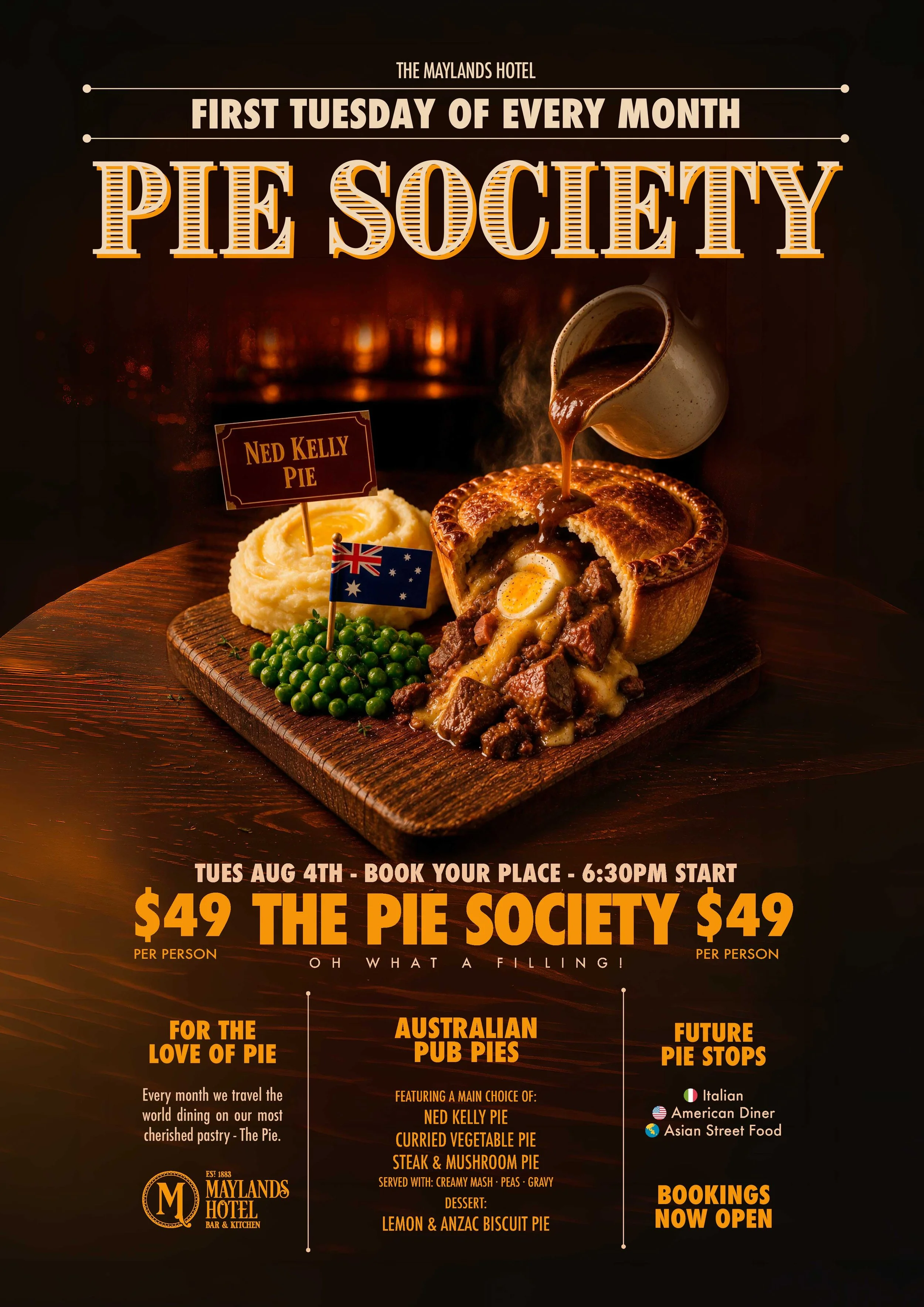 The Pie Society at Maylands Hotel | A New Country Every Month