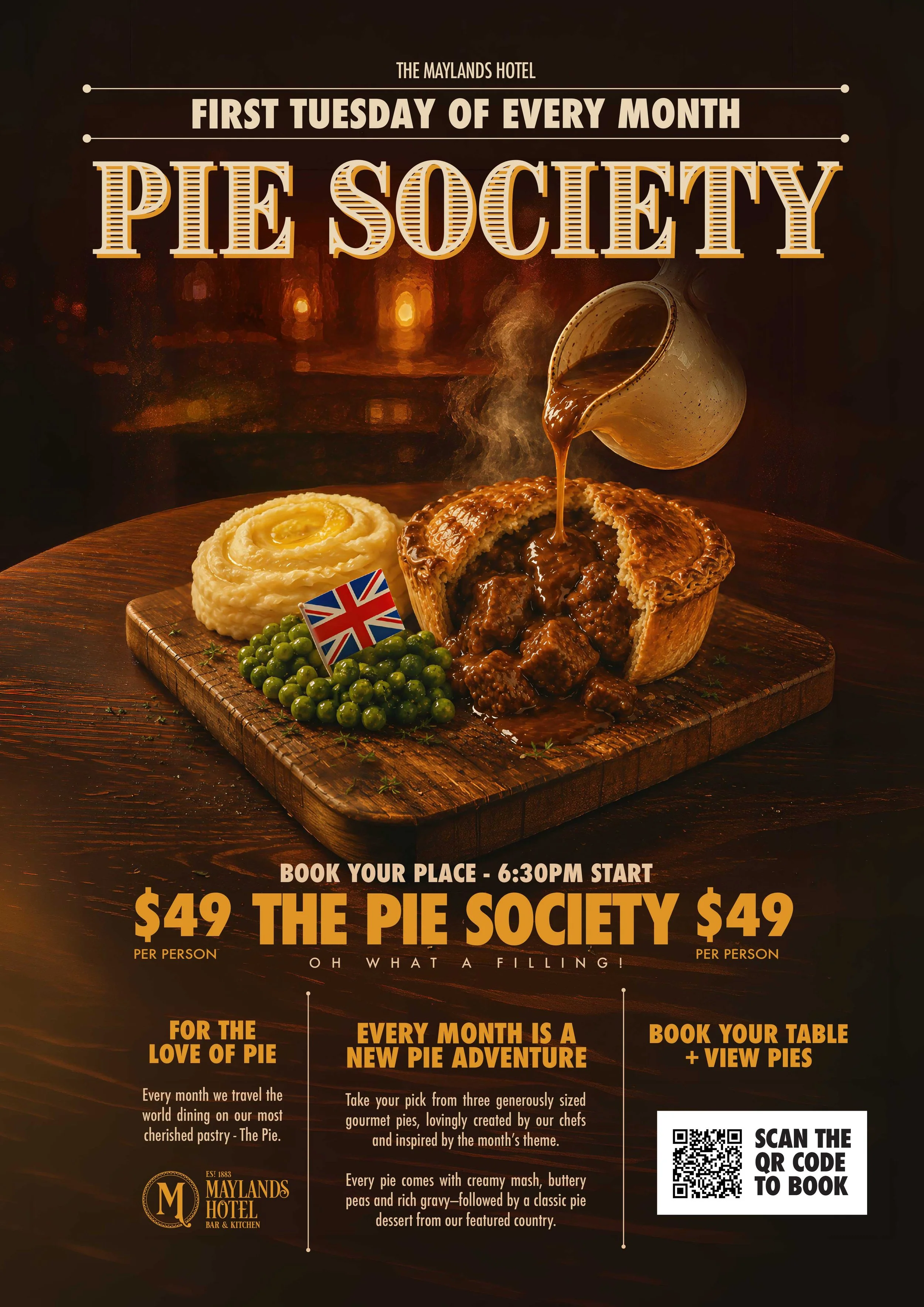 The Pie Society at Maylands Hotel | A New Country Every Month