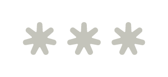 Three gray asterisk symbols on a black background.