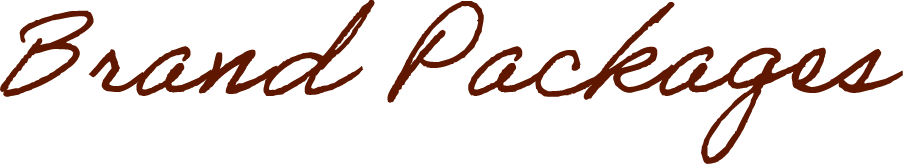 Text that reads 'Brand Packaging' in a handwritten script font.