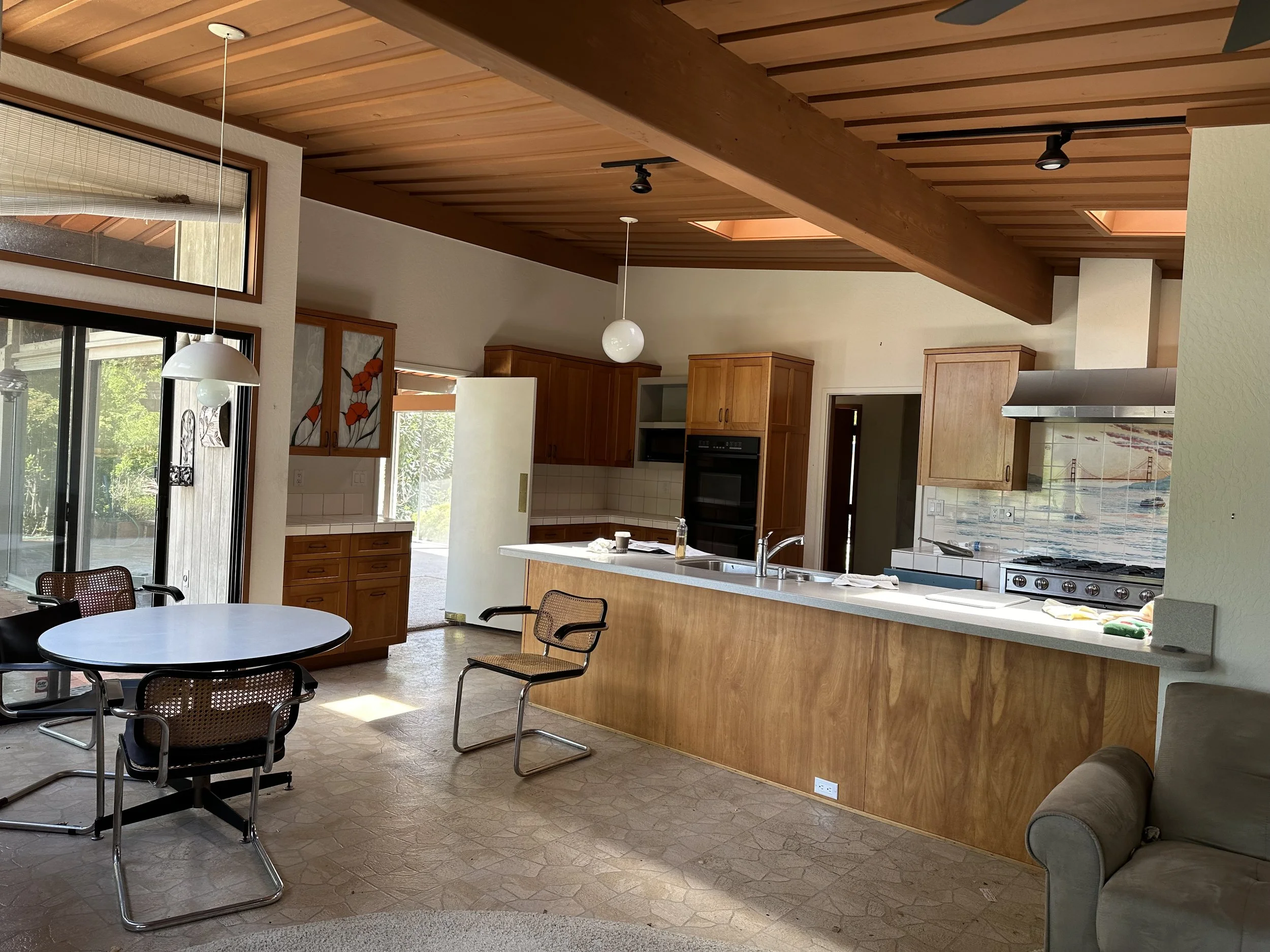 Dated and old - original Orinda Mid-Century Modern Kitchen pre-remodel.