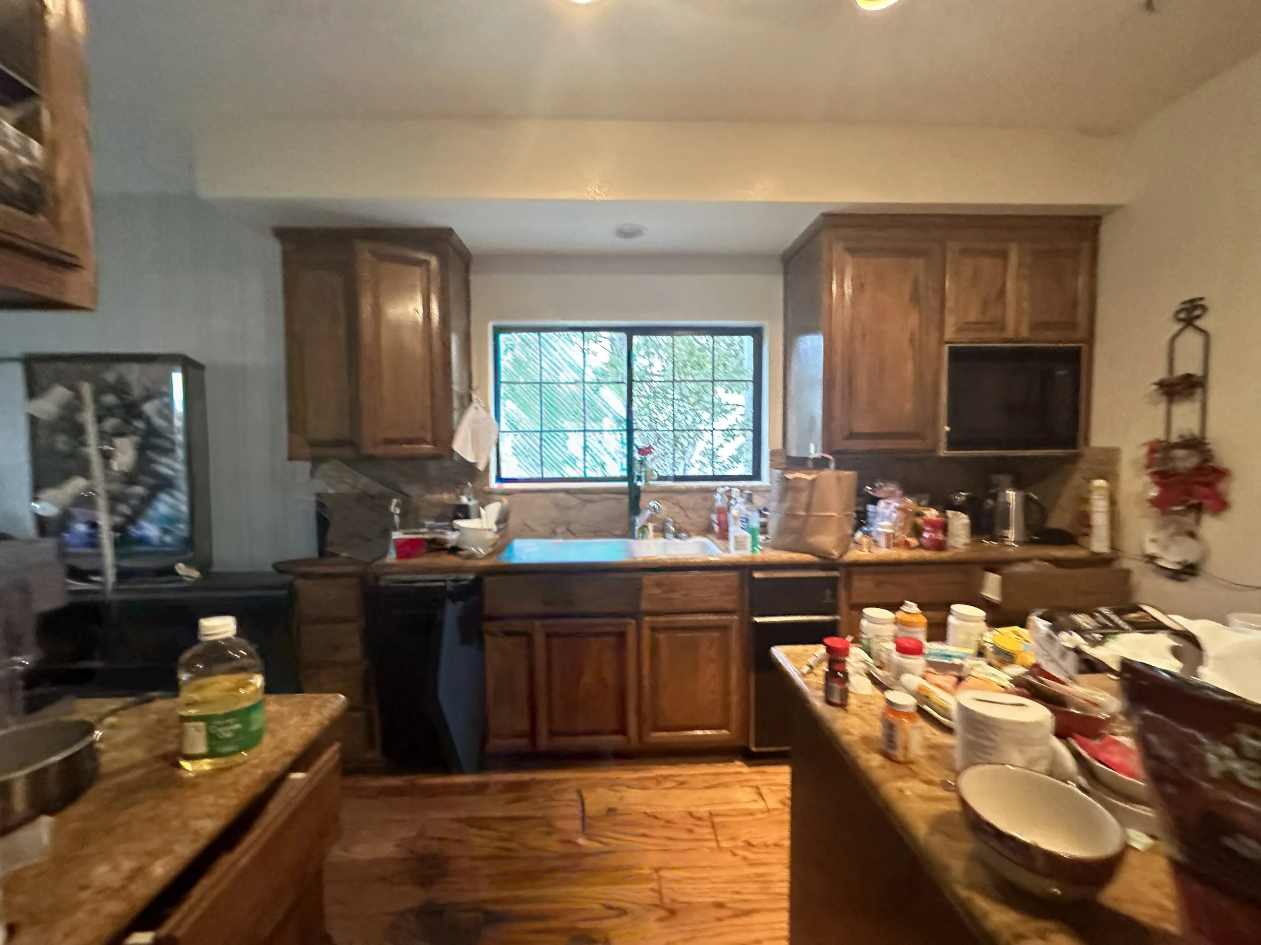 As messy as this kitchen is, many homes in Blackhawk, California are still dated with heavy cabinets and dark, closed-in layouts.