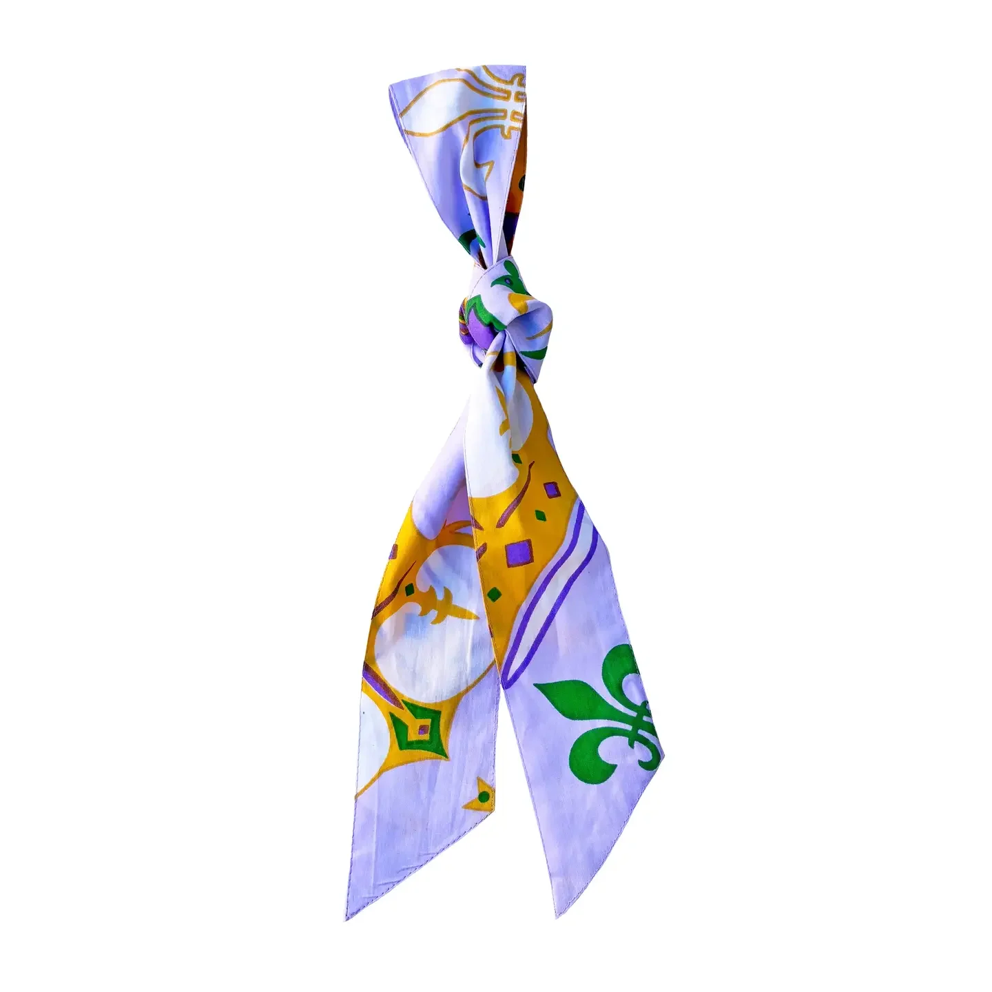 Fleur De Lis Print Cotton Twilly Scarf