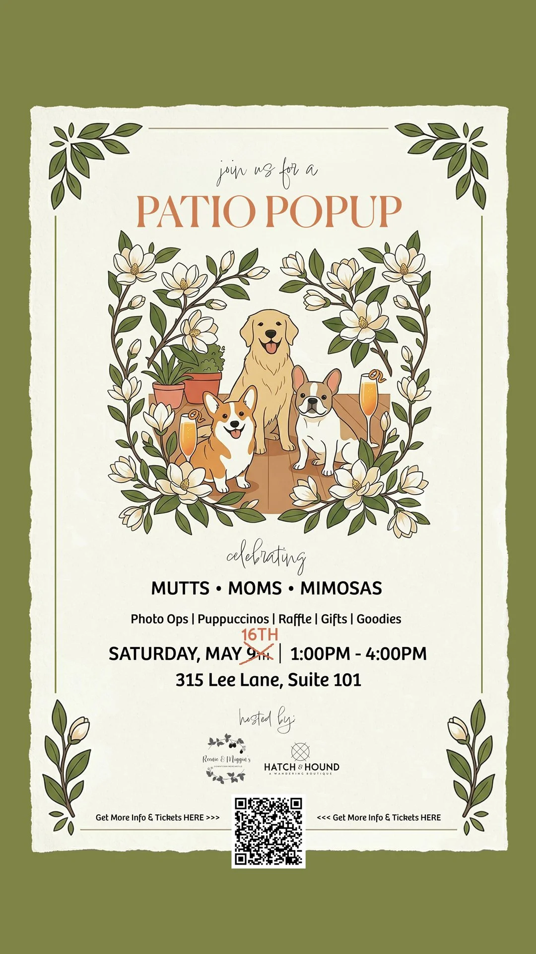Mutts . Moms . Mimosas Patio Popup VIP Ticket *NEW DATE 5/16*