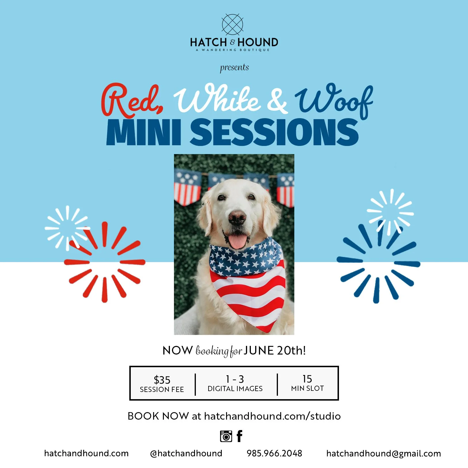 Red, White & Woof Mini Session