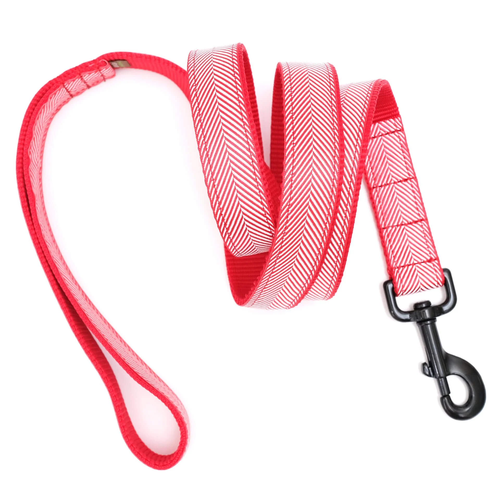 Valentine Red Herringbone Dog Leash