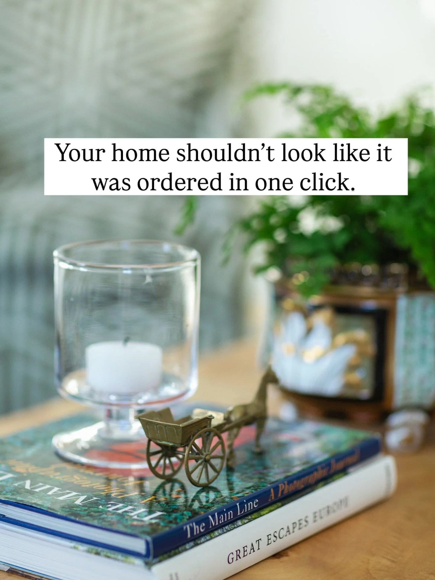 Matching everything is easy. Personality takes a little nerve.

The best rooms aren&rsquo;t bought all at once (sorry, HGTV). They&rsquo;re layered, edited, tweaked, mixed. 

Sometimes we keep the rug and ditch the lamps. Sometimes we move the sofa b