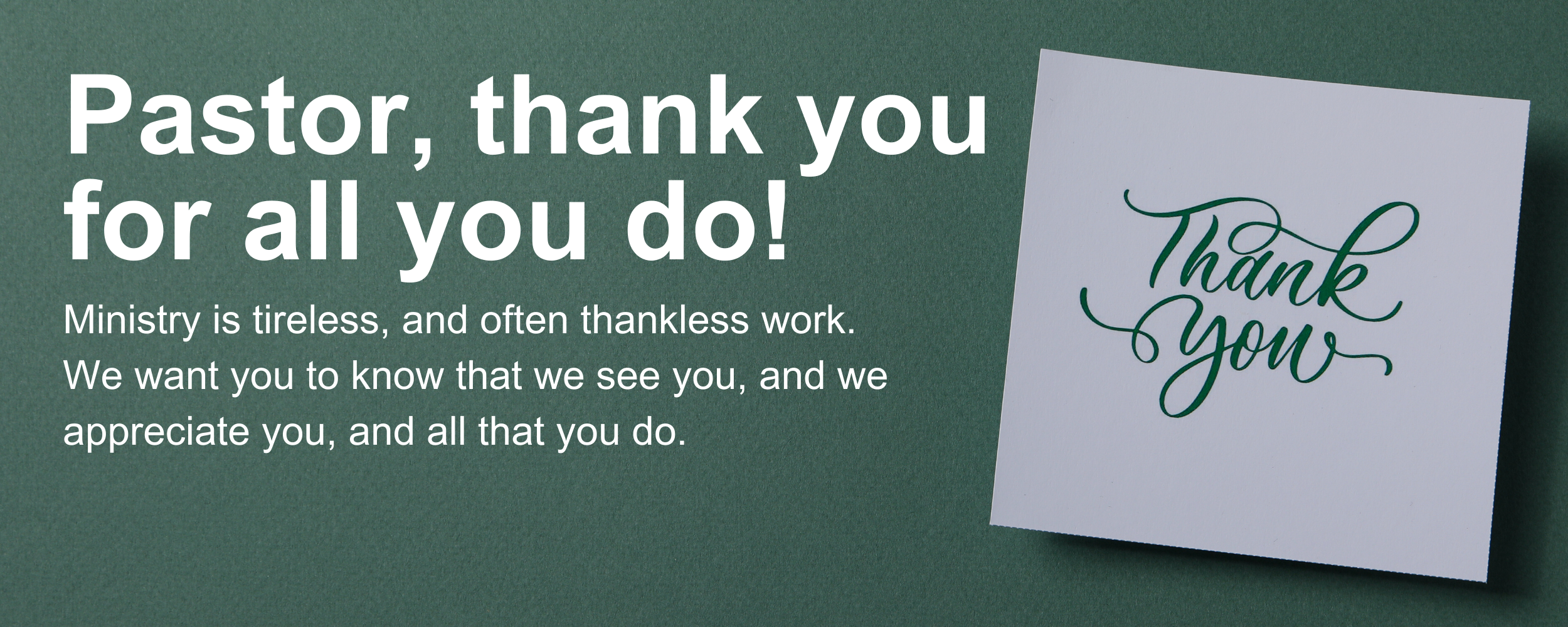 Thank You Pastor!
