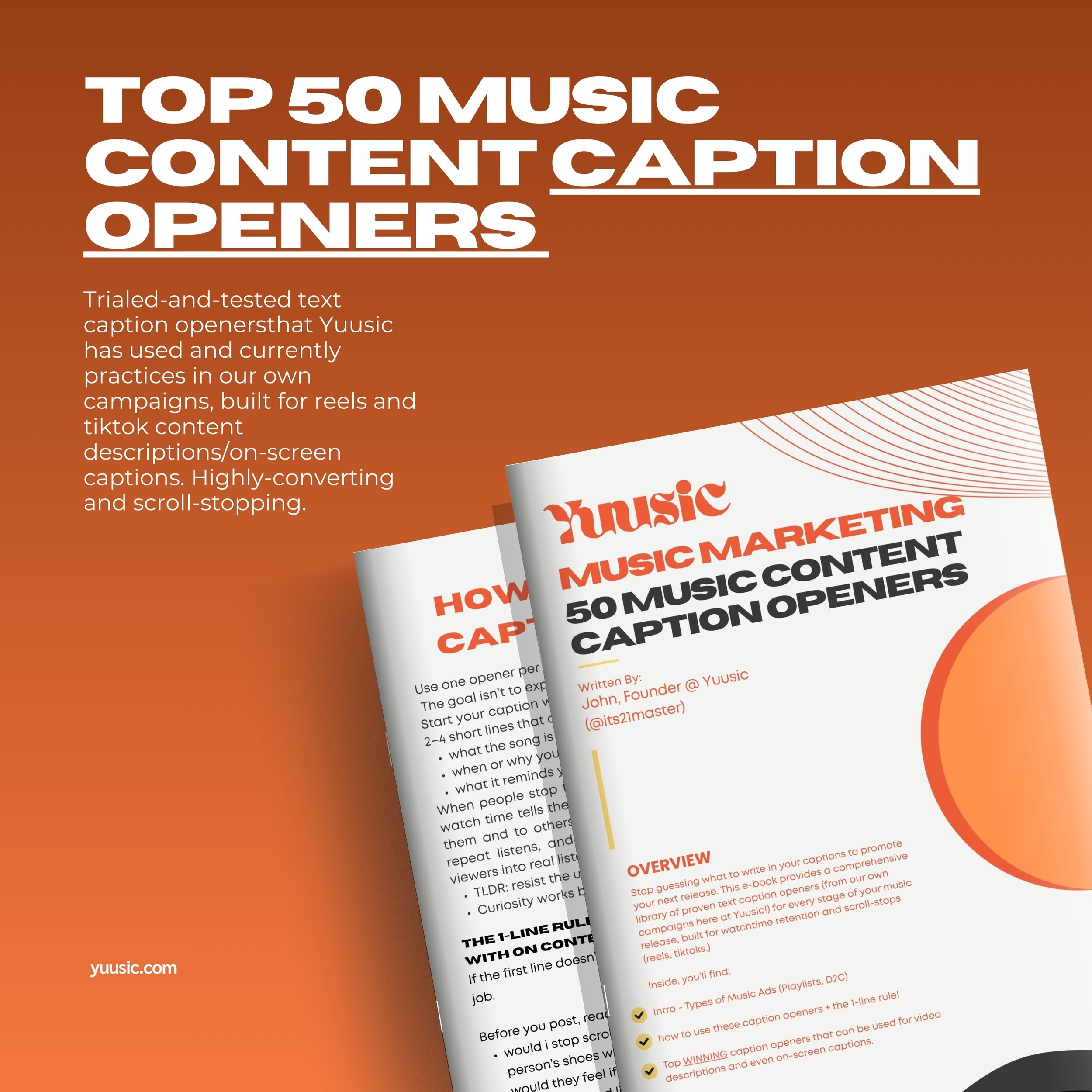 Yuusic's Top 50 Caption Openers for Music Content & Meta Ads (no fluff, straight to the point)