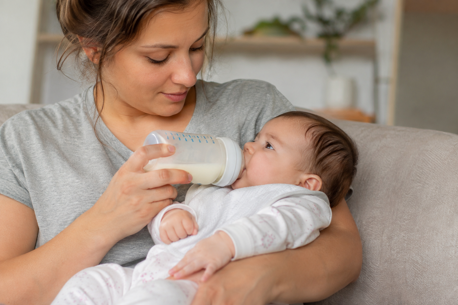 Baby experiencing a healthy growth spurt while feeding.