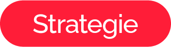 Red oval-shaped button with white text that says 'Strategie'