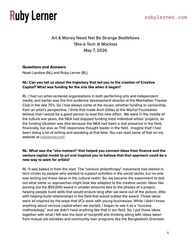 Art &amp; Money Need Not Be Strange Bedfellows