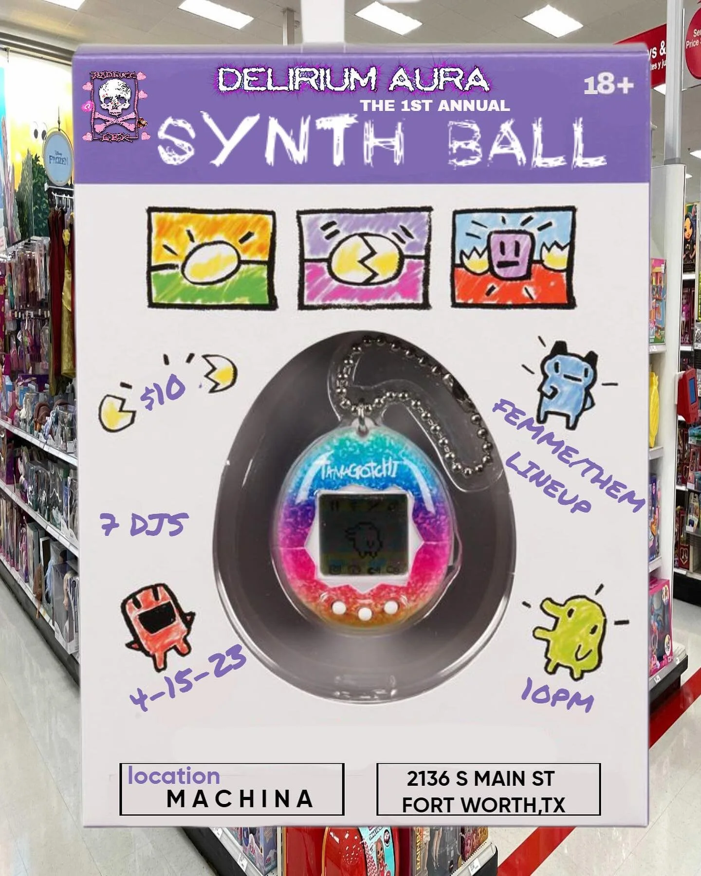 ❤️DFW ❤️
Since we r going back to @badlucclexx hometown ,We r throwing r first annual synth ball @machinaclub w/ some DFW favorites @aasha2k @femb0tz @ravestab and special guest @_technopagan_ 

Plz come in all black 
$10 @ door !