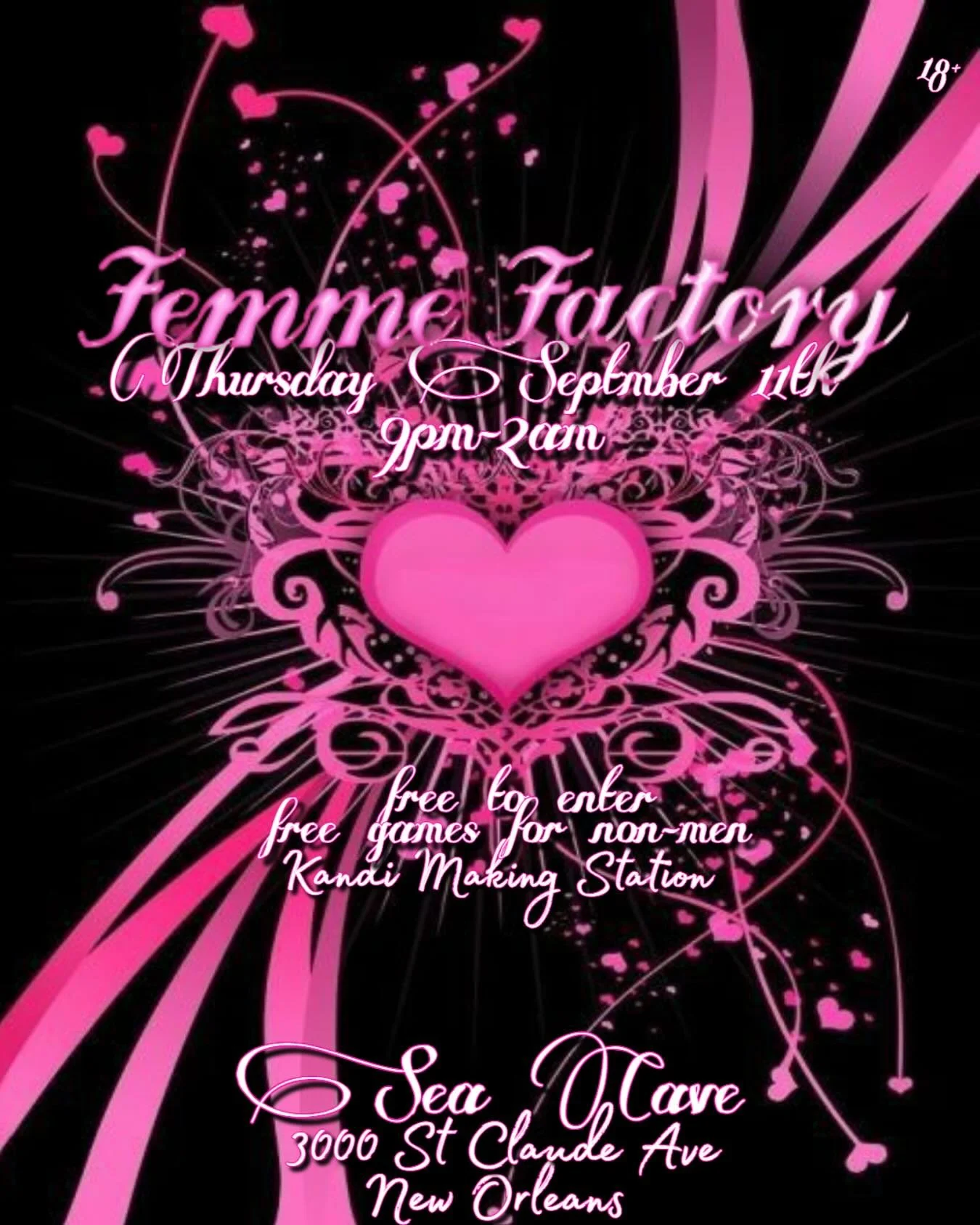 So excited to announce our new bi weekly residency with everyone&rsquo;s favorite arcade !! 

Starting next Thursday September 11th , 

Femme factory ,a Night with an all femme lineup , every genre being played [besides house], a Kandi making station