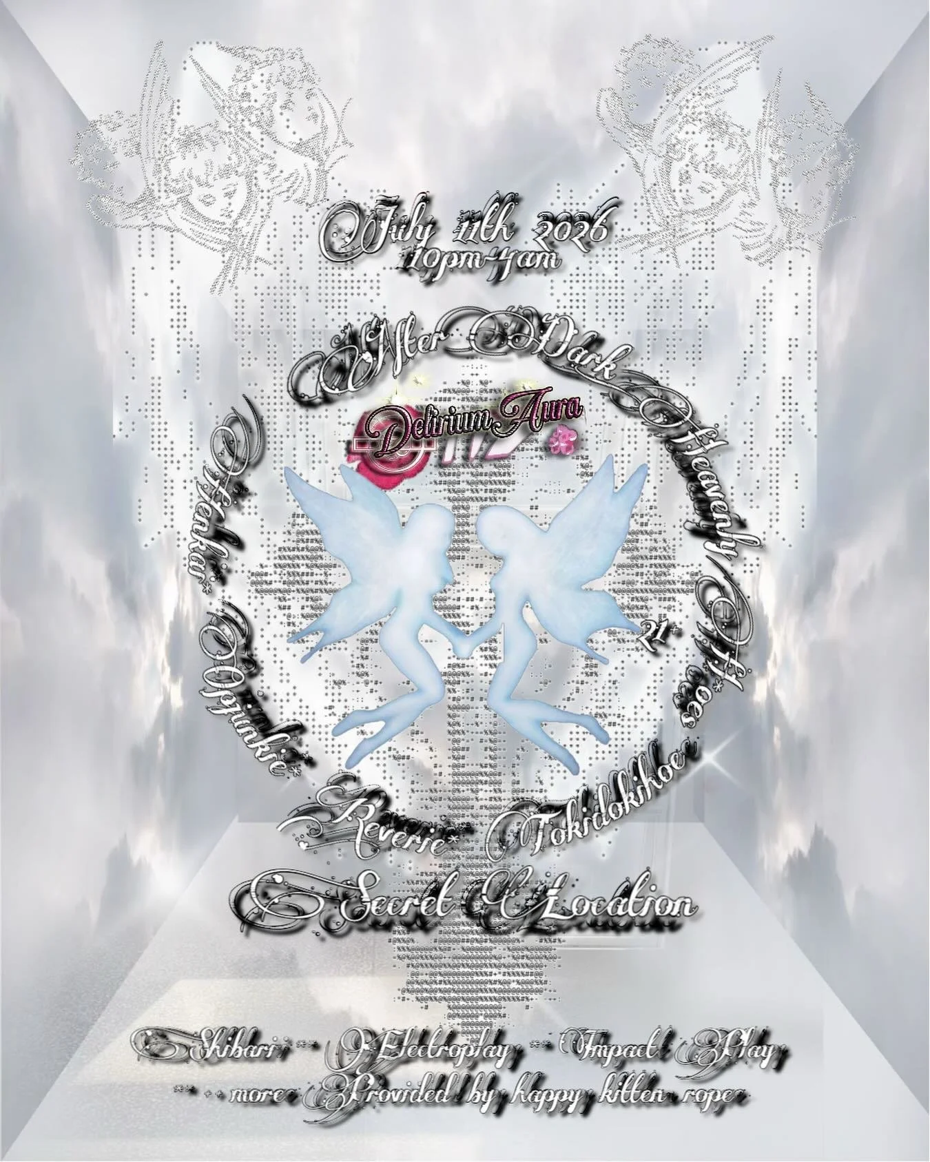 Every summer for the past 2 or maybe even 3 years we have hosted an after dark, all black or leather + lace, but this time we are switching it up + giving you guys a chance to show off your angelic appearances!

More pleasure + more torture to fulfil