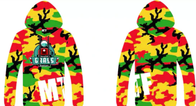 Houston Grass Station camo sweatshirt with MTF logo on side