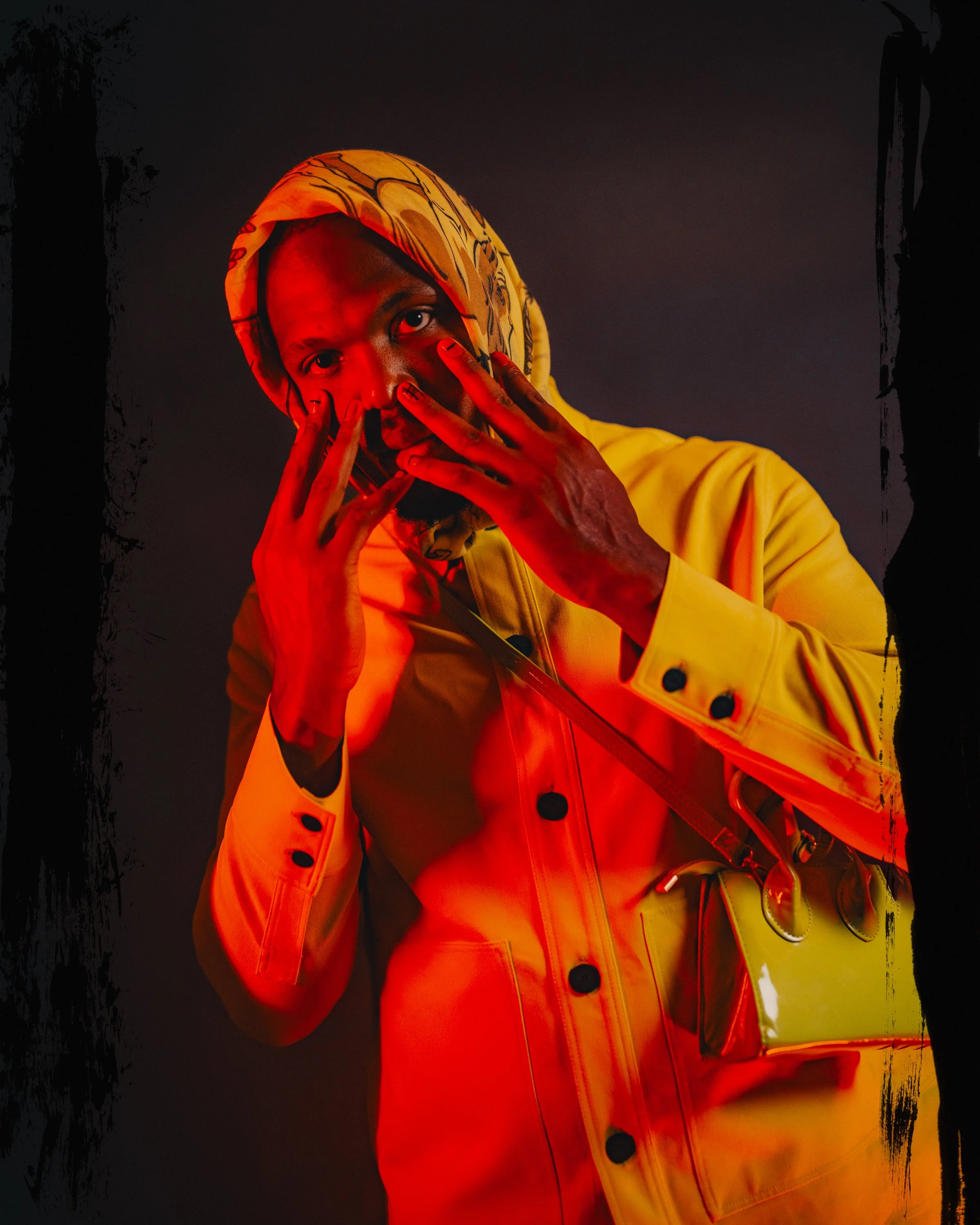 Fashion photography of Hacjivah Dayimani wearing a yellow jacket in Cape Town, South Africa by photographer Vanartist