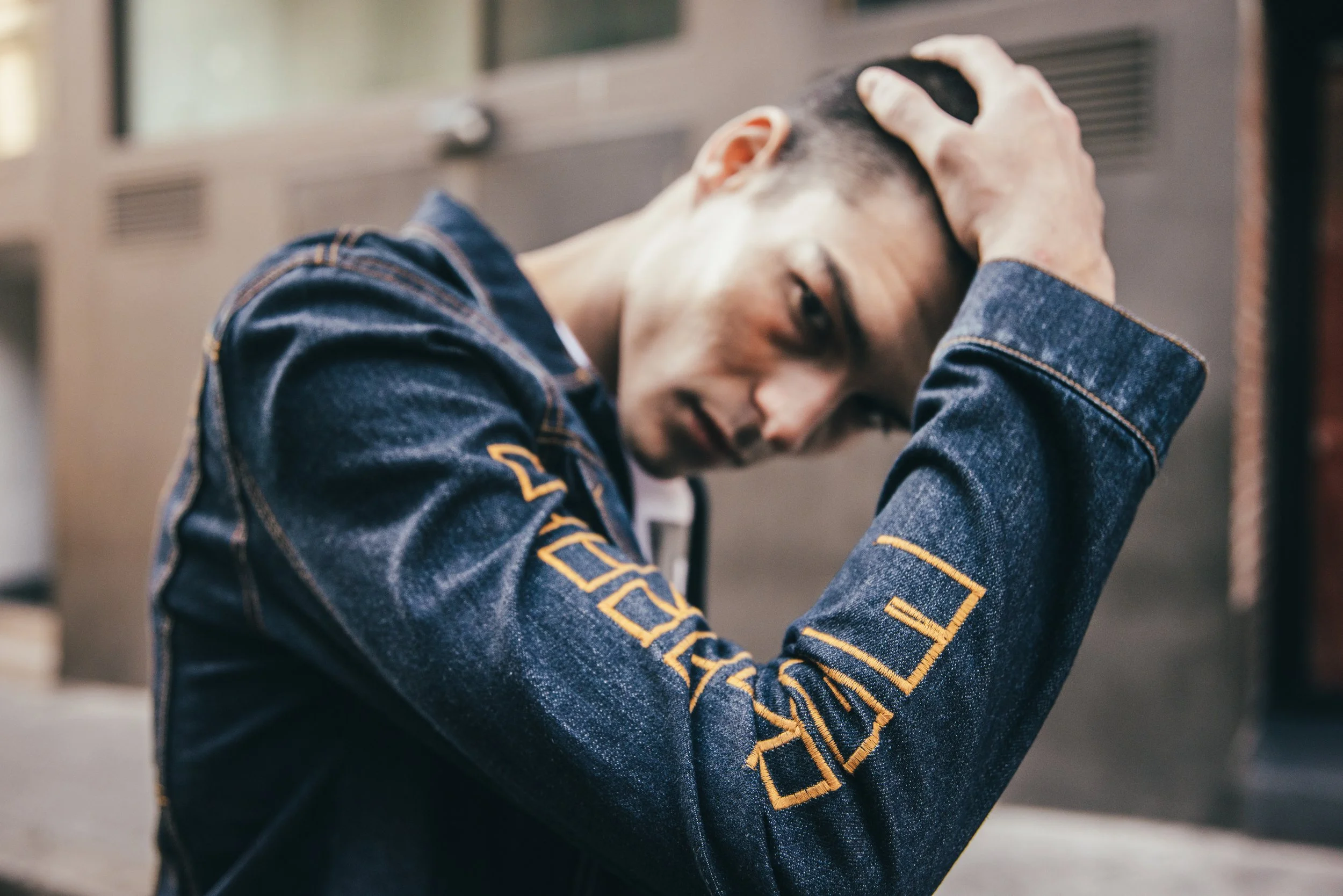 Fashion photography for Lee Jeans of a young model wearing a denim jacket in Cape Town, South Africa by photographer Vanartist