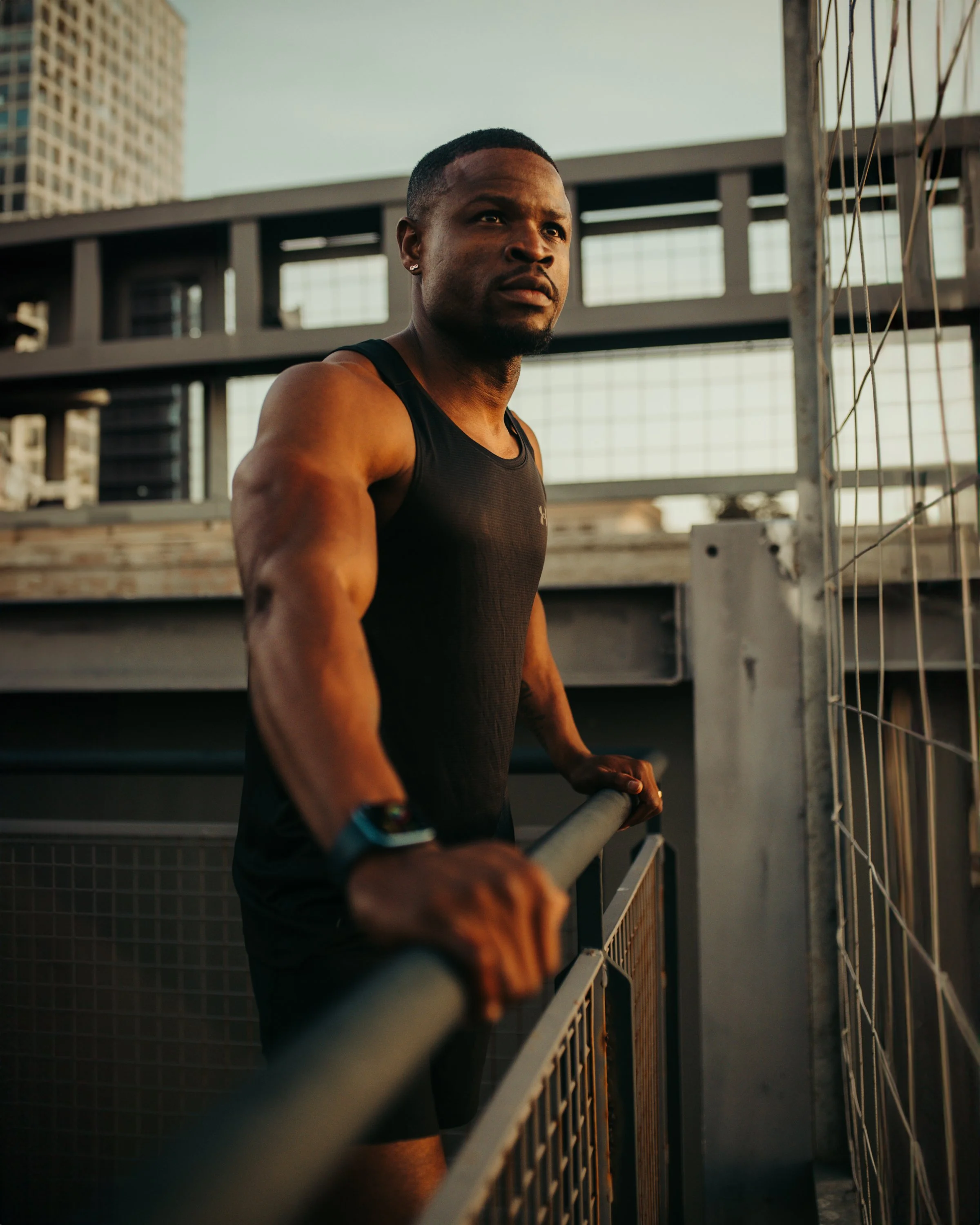 Lifestyle photography for Under Armour with muscular black male model in Cape Town, South Africa by photographer Vanartist