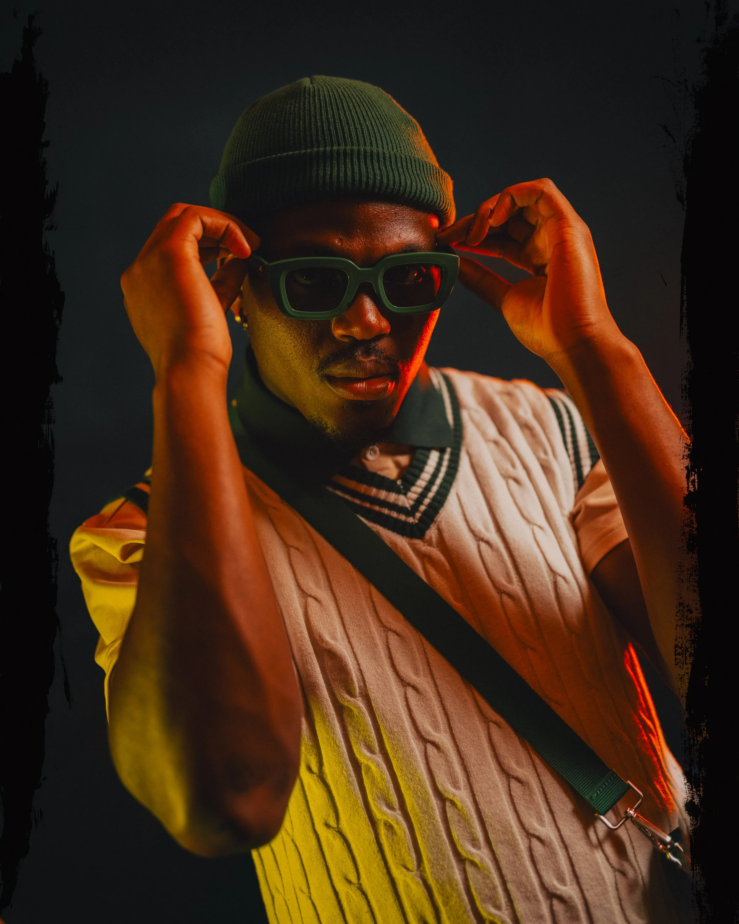 Fashion photography of Hacjivah Dayimani wearing a sweater in Cape Town, South Africa by photographer Vanartist