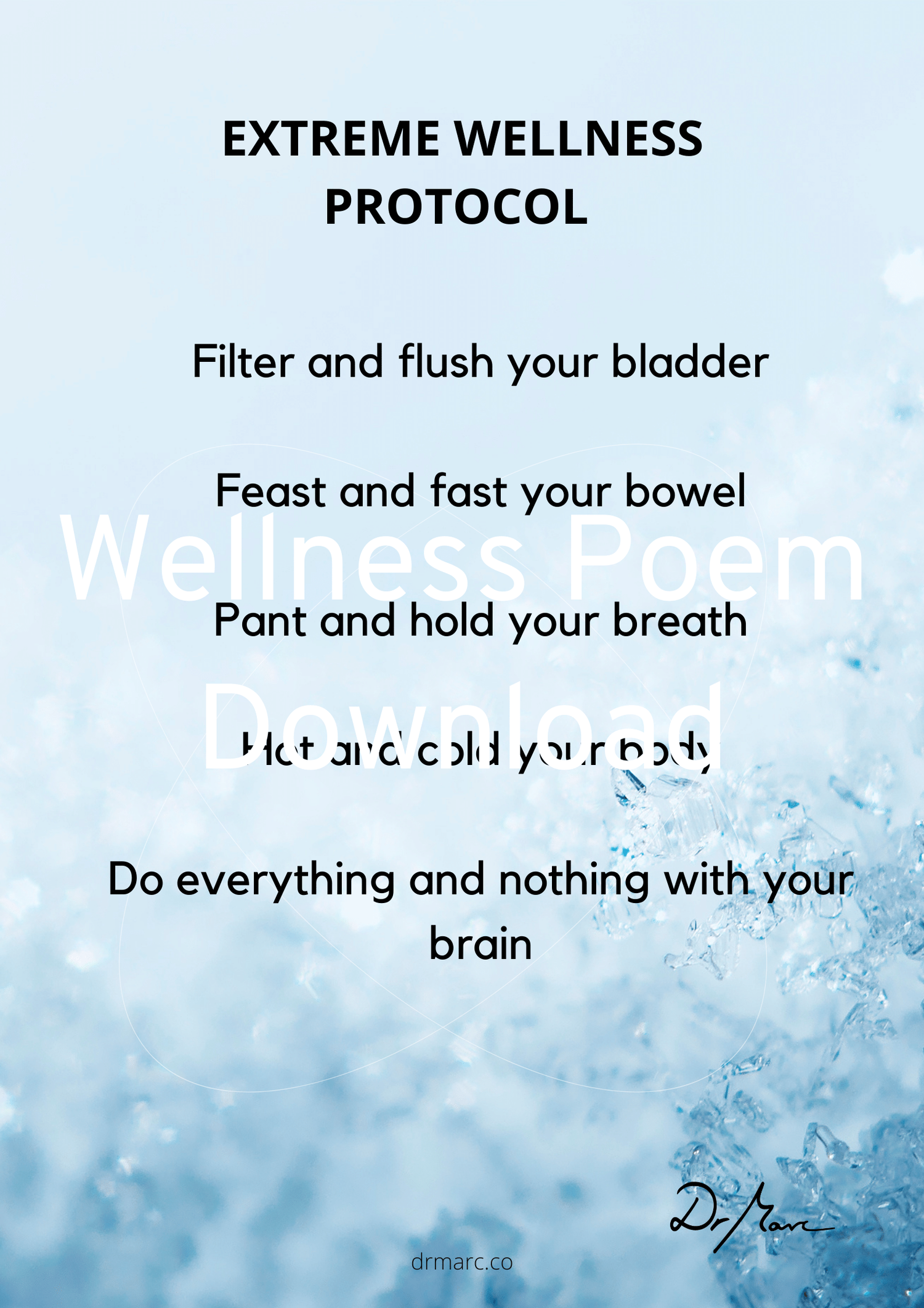 The Recipe For Wellness Poem Poster Download — Dr Marc