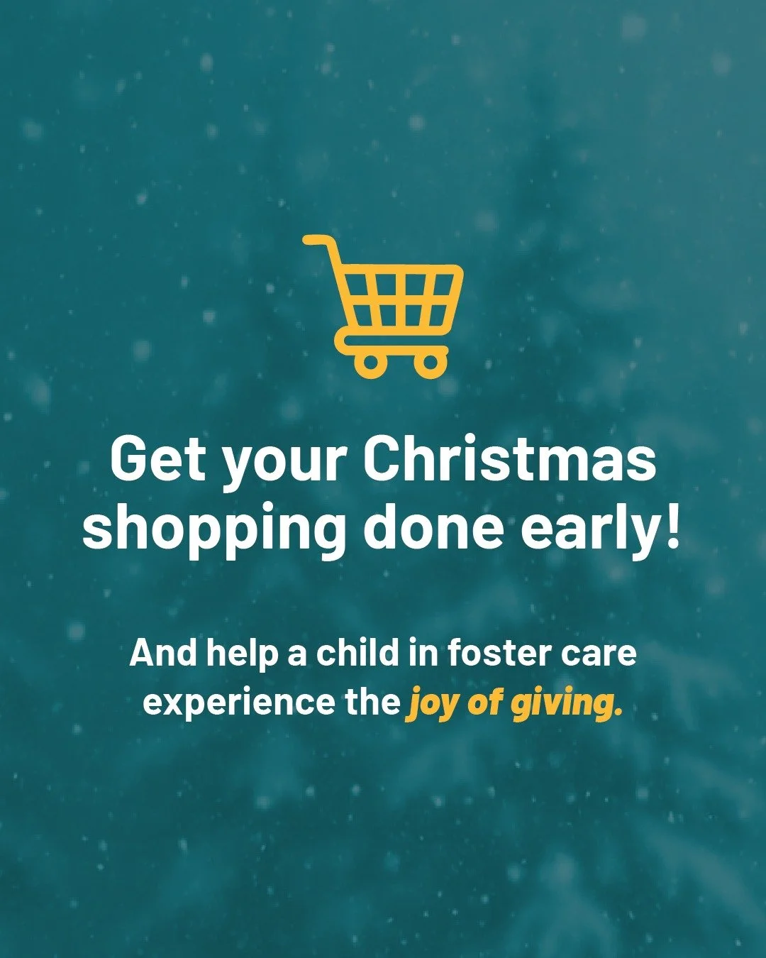While you're making your gift lists, consider helping a child in foster care experience the joy of giving.

Each December, Joy Meadows hosts a magical Christmas event where over 500 children shop for someone they love&mdash;picking out, wrapping, and