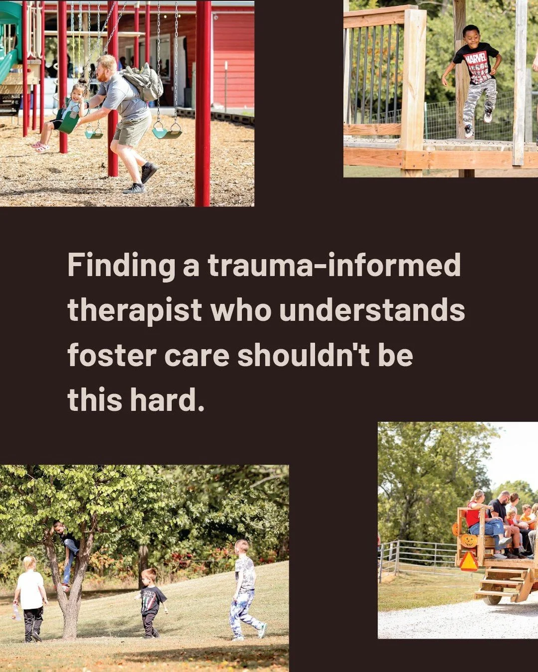 Finding a trauma-informed therapist who understands foster care shouldn't be this hard.

But it is.

Waitlists stretch for months. Therapists lack specialized training. Families drive hours for appointments. And meanwhile, children who desperately ne