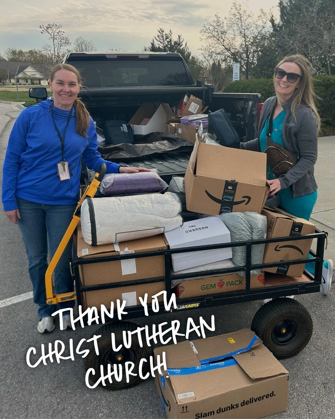 Christ Lutheran Church showed up in such a meaningful way.

Through a recent donation drive, their congregation donated 68 weighted blankets  for children and families served by Joy Meadows. These blankets are more than a gift. They are a tangible re