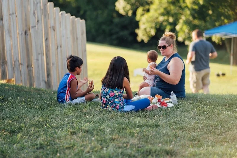 A family at Joy Meadows