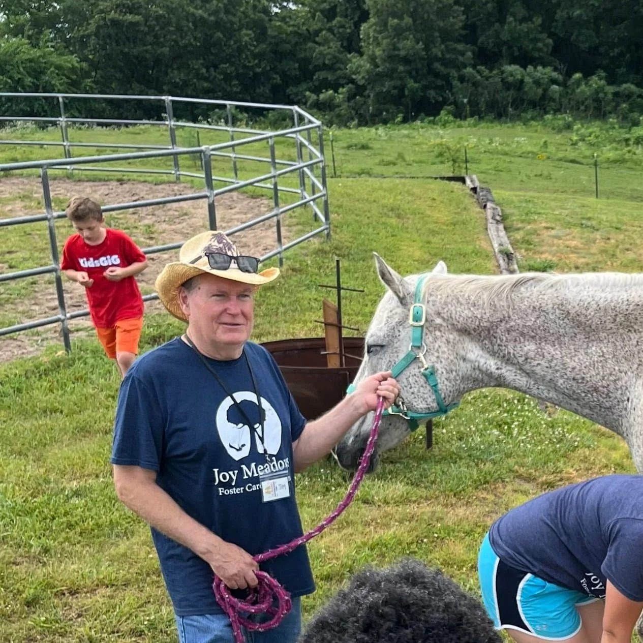Volunteers helping during a Joy Meadows community event