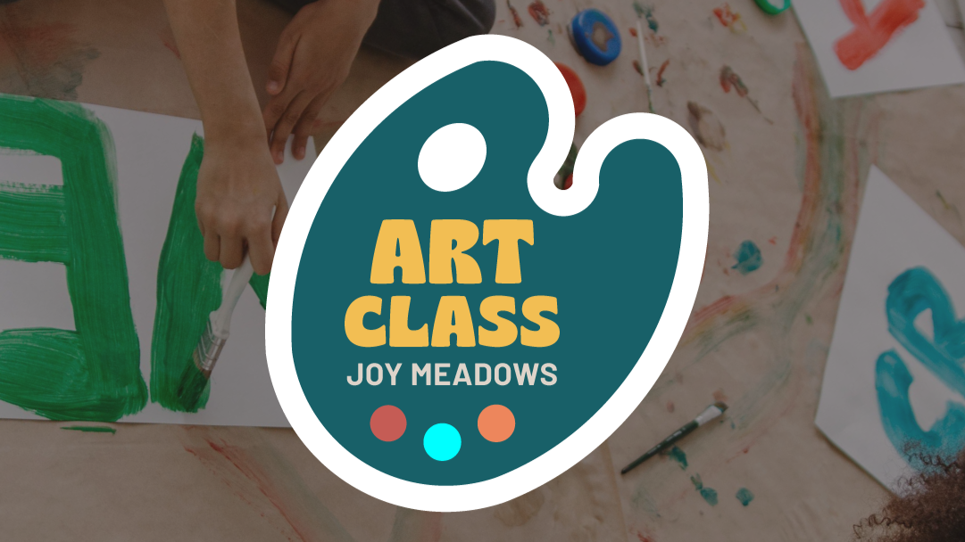 Children in foster care in Kansas City creating art with paint and mixed media during a Joy Meadows art class