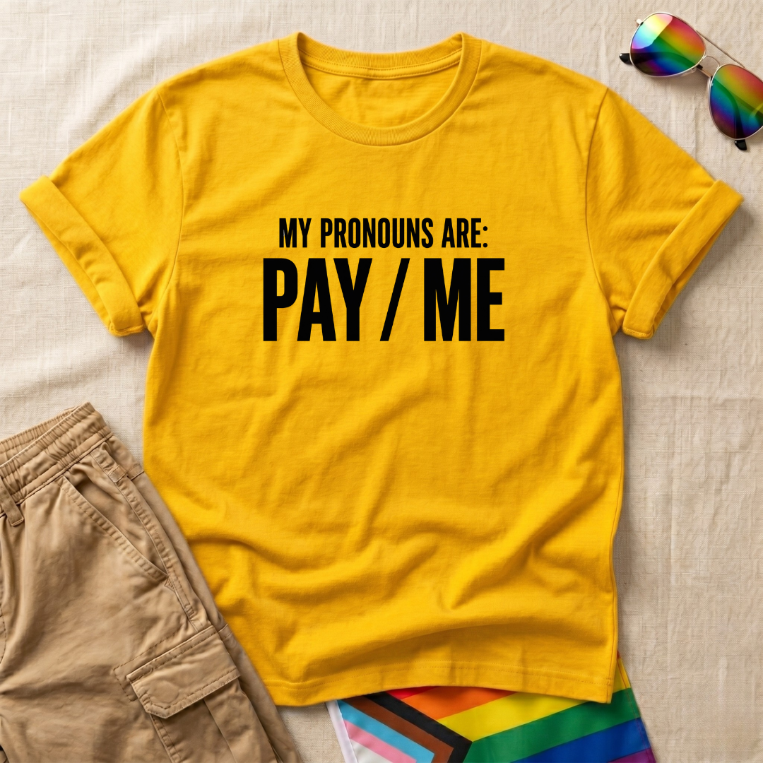 Pay Me T-Shirt - Black Logo Mock Pack.png