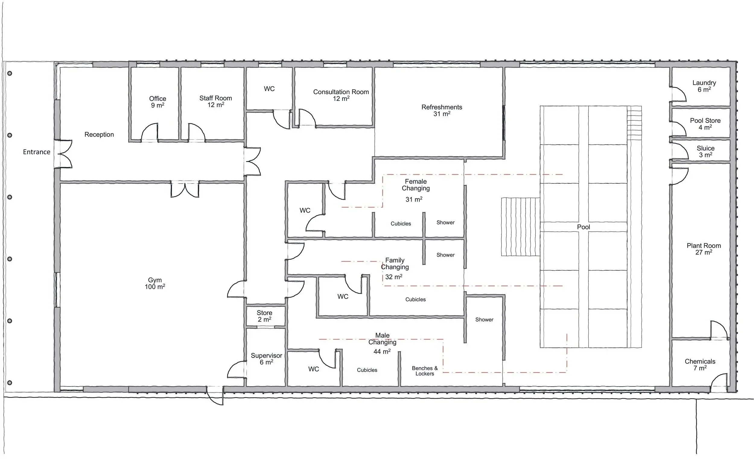Hydrotherapy Pool Building Layout Plan