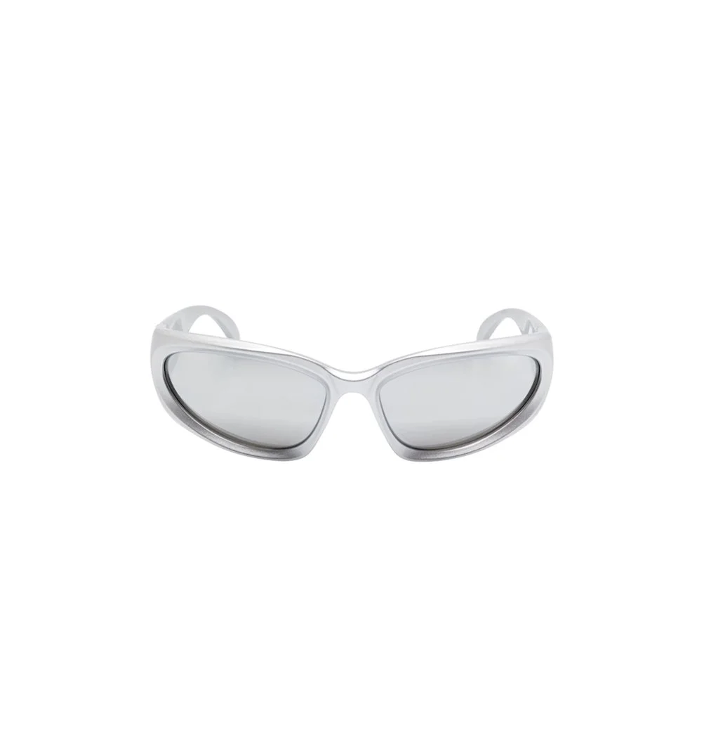 BALENCIAGA SWIFT OVAL SUNGLASSES SILVER