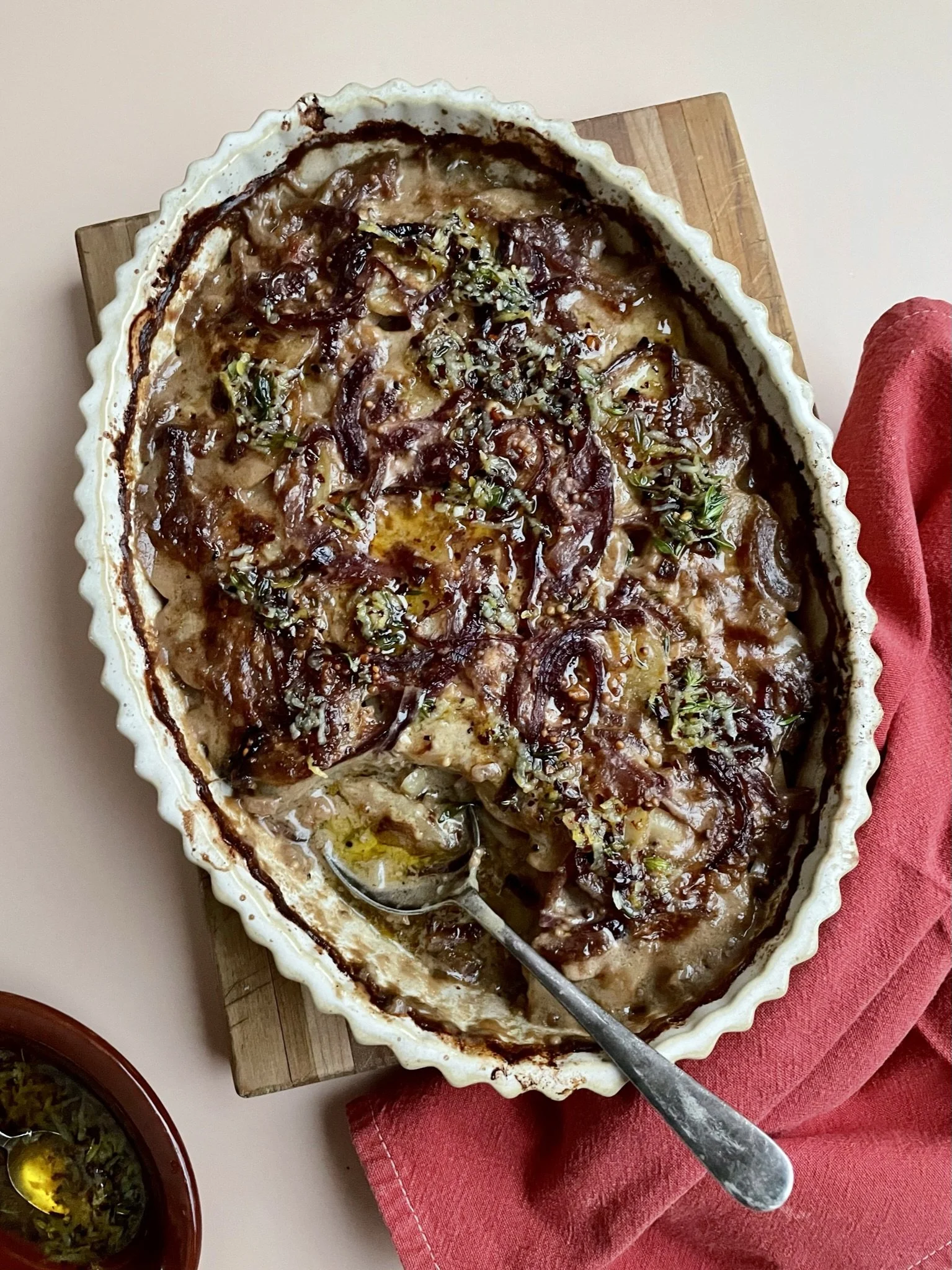 Miso + mustard potato gratin with TLC oil