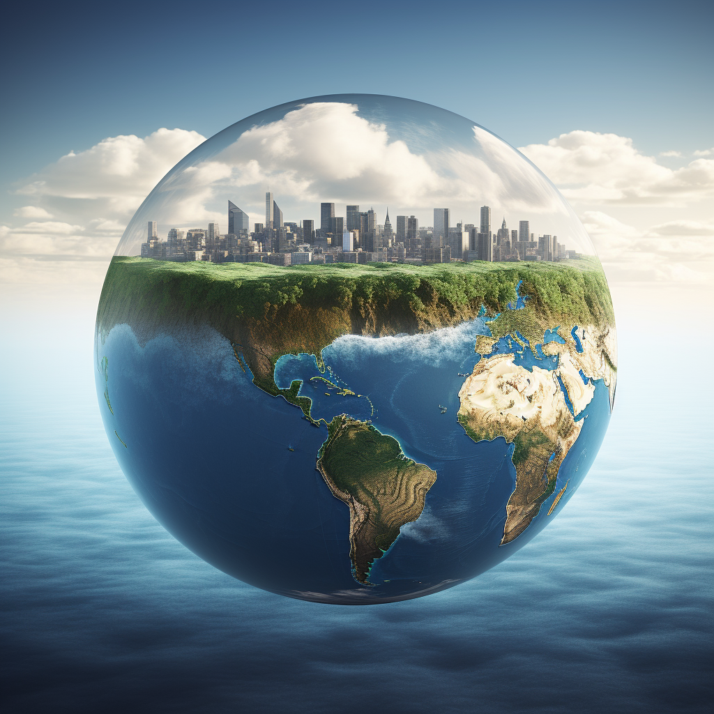 image comparing a globe earth vs the idea of a flat earth