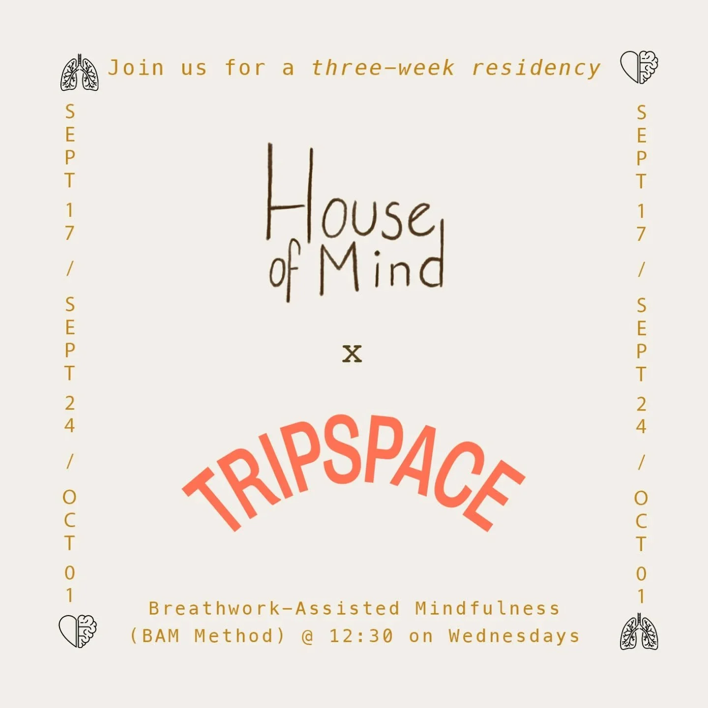 ⚡ Friends, we begin tomorrow! ⚡

A three-week residency at @tripspace_ in Haggerston, introducing you to BAM method - a carefully curated, research-backed lunchtime *reset*... to get you feeling like the afternoon is a whole new day 🌻

We will use p