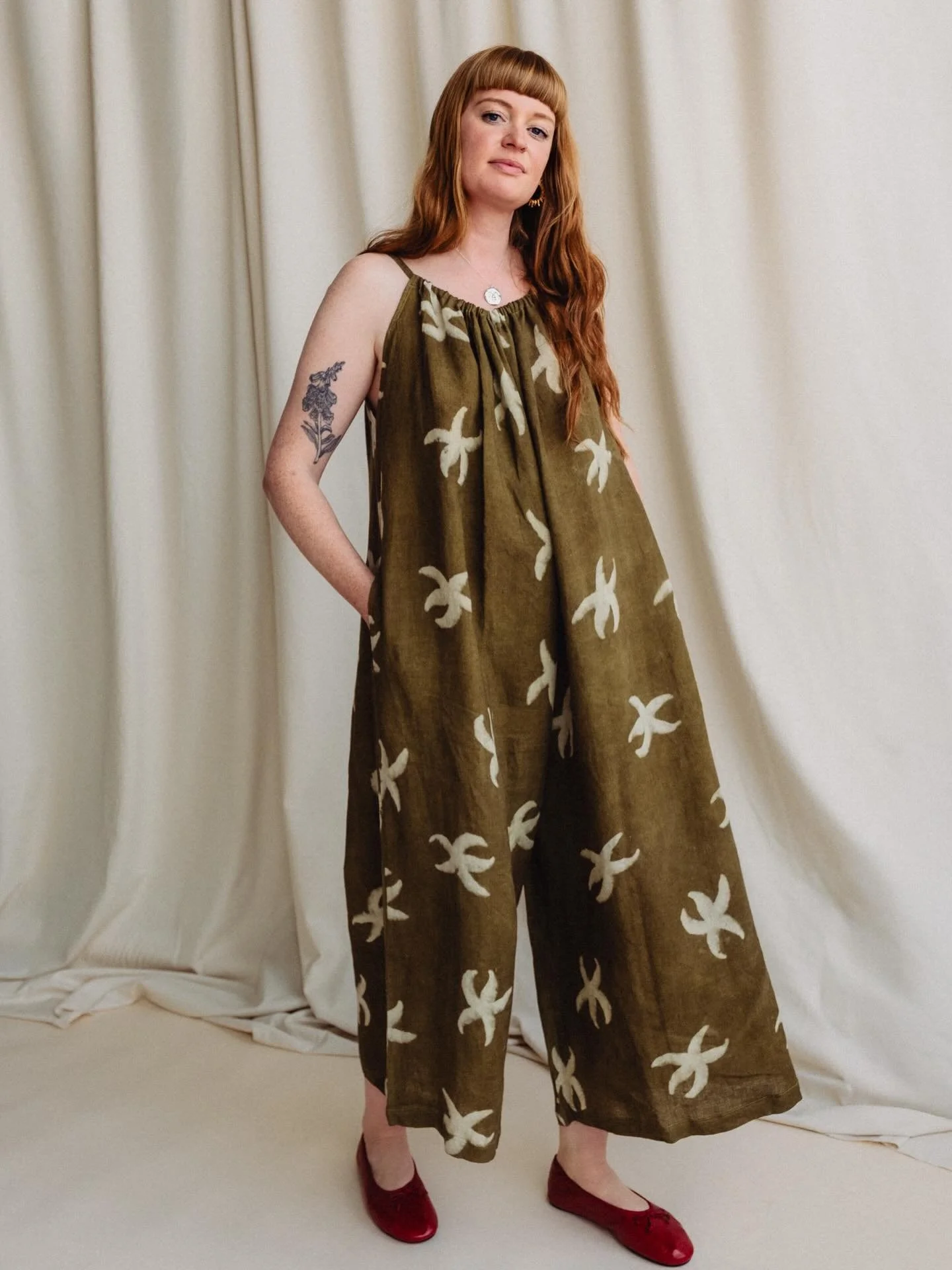 There&rsquo;s nothing better than the Seren jumpsuit in this heat (and for all summer escapades for that matter). 

Made with lots of gathered linen and adjustable ties to fit a changing body. It has a wide cropped leg and sleeveless design so it doe