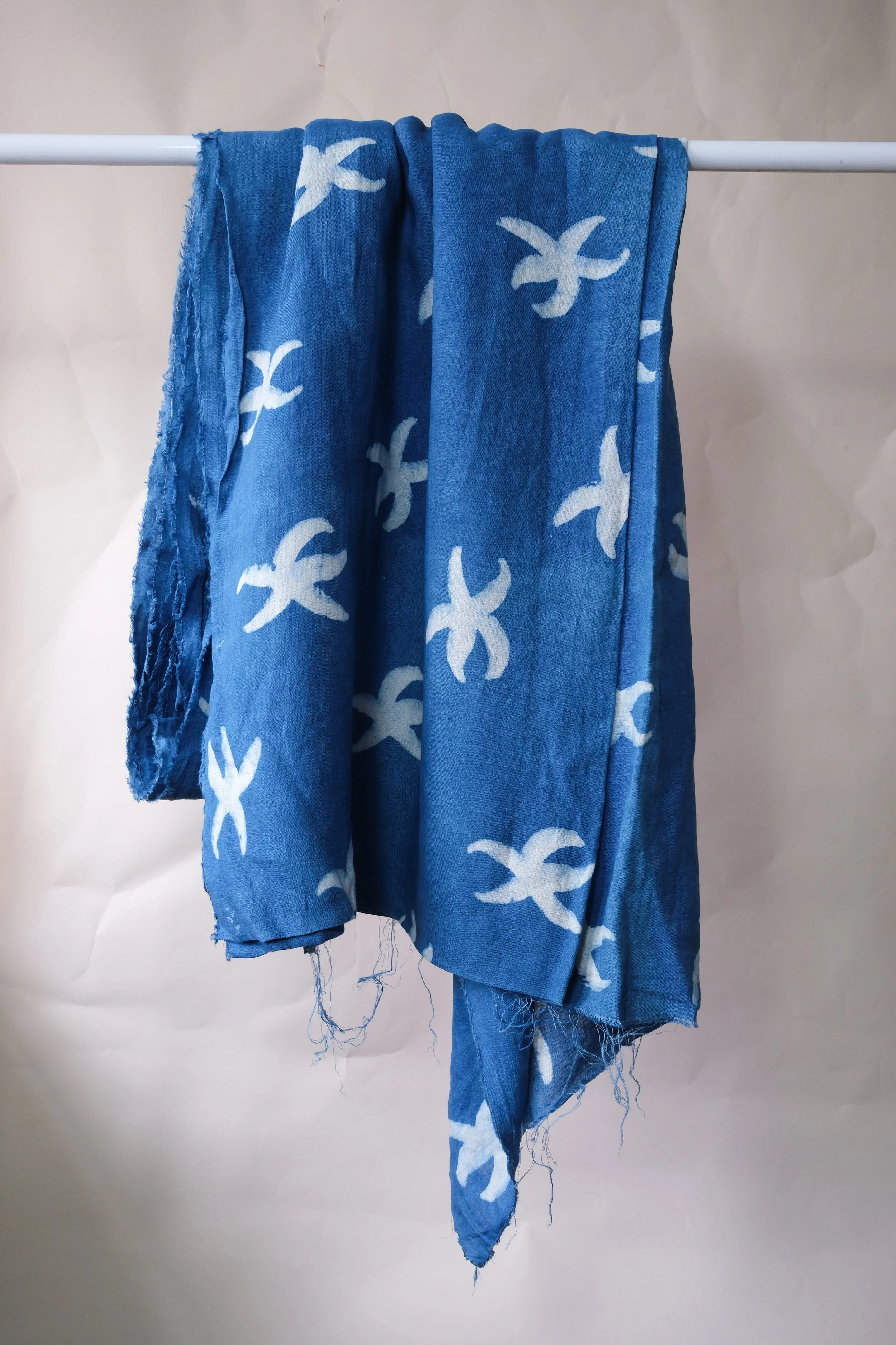 Indigo Starfish linen